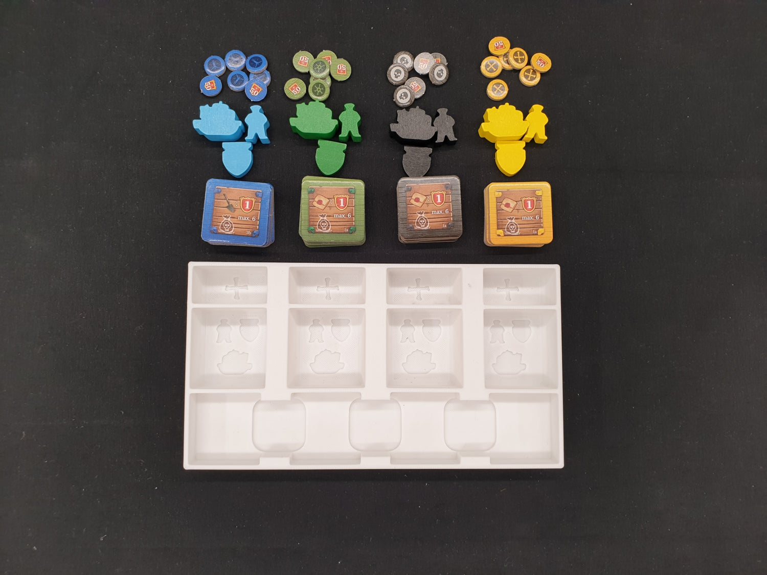 Pirates of Maracaibo Board Game insert, 3d printed organizer