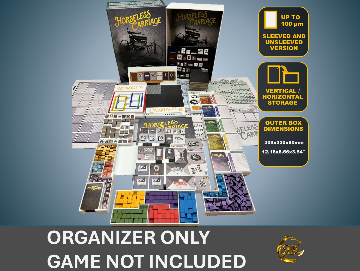 Horseless Carriage Board Game Organizer | 3D Printed Insert