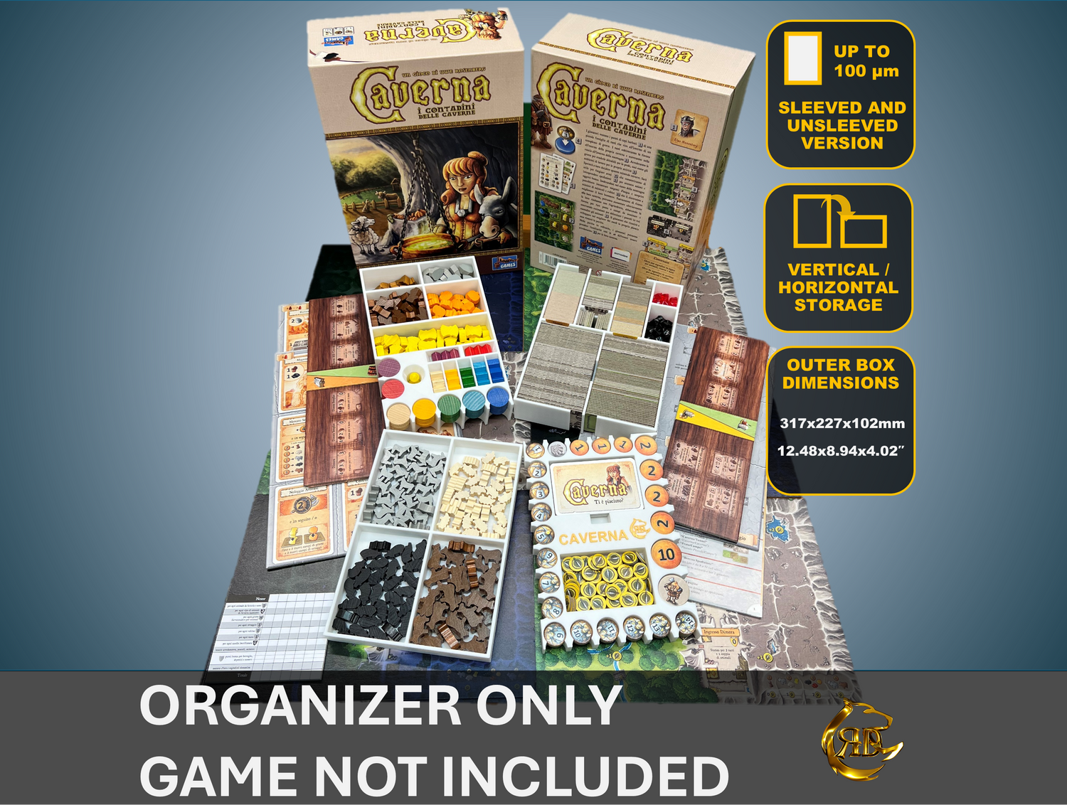 Caverna Board Game Organizer | 3D Printed Storage Insert