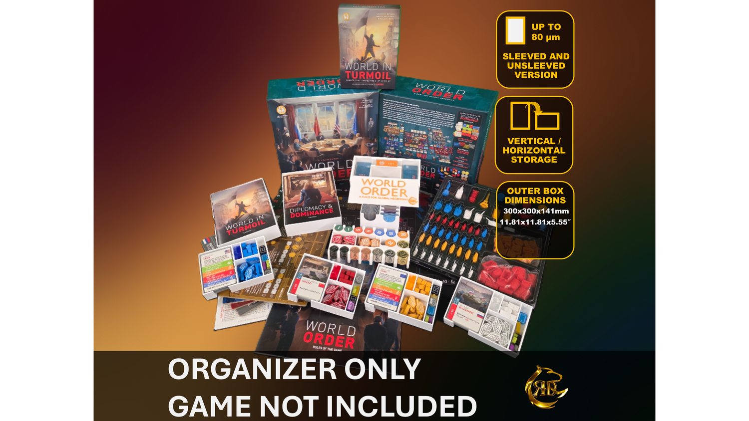 World Order Deluxe Edition 3D Printed Organizer - Fits expansions