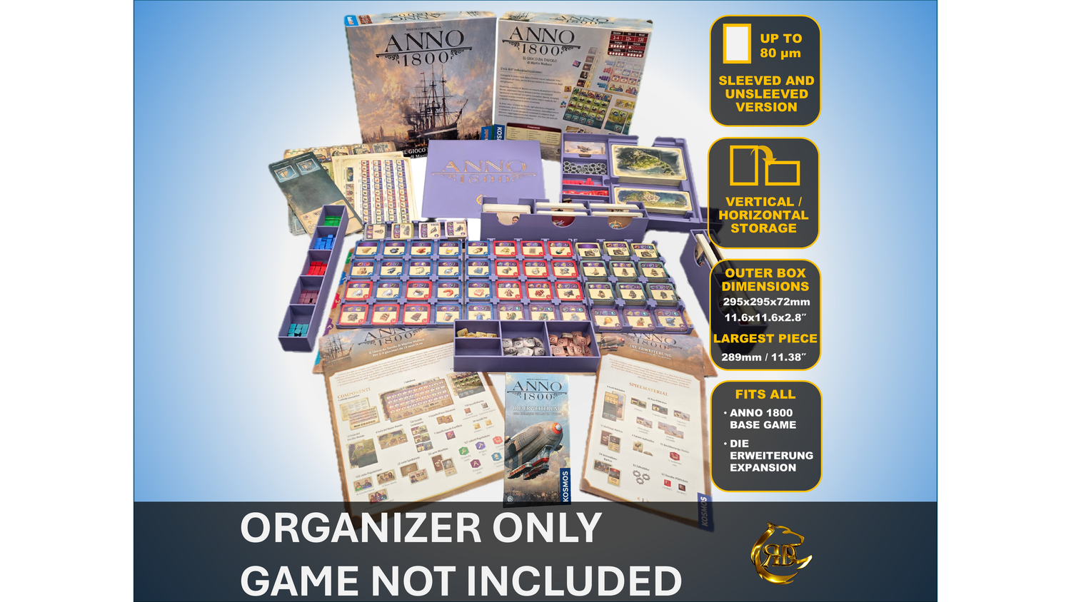 ANNO 1800 + Die Erweiterung Board Game Organizer