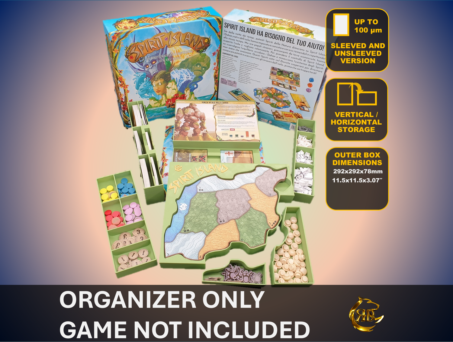 Spirit Island Board Game Organizer: 3D-Printed Storage Insert