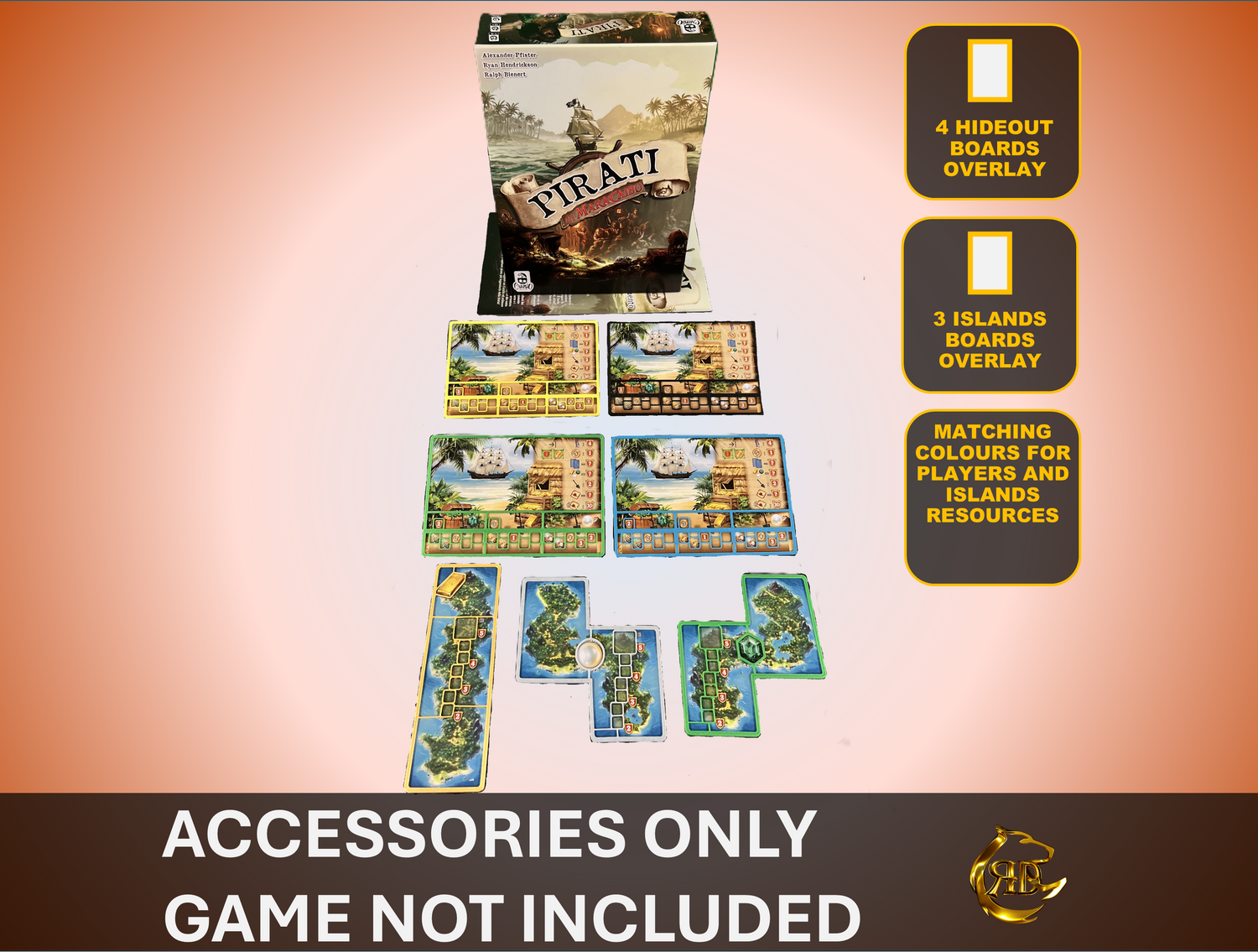 Pirates of Maracaibo Board Game Overlays – 3D Printed Upgrade
