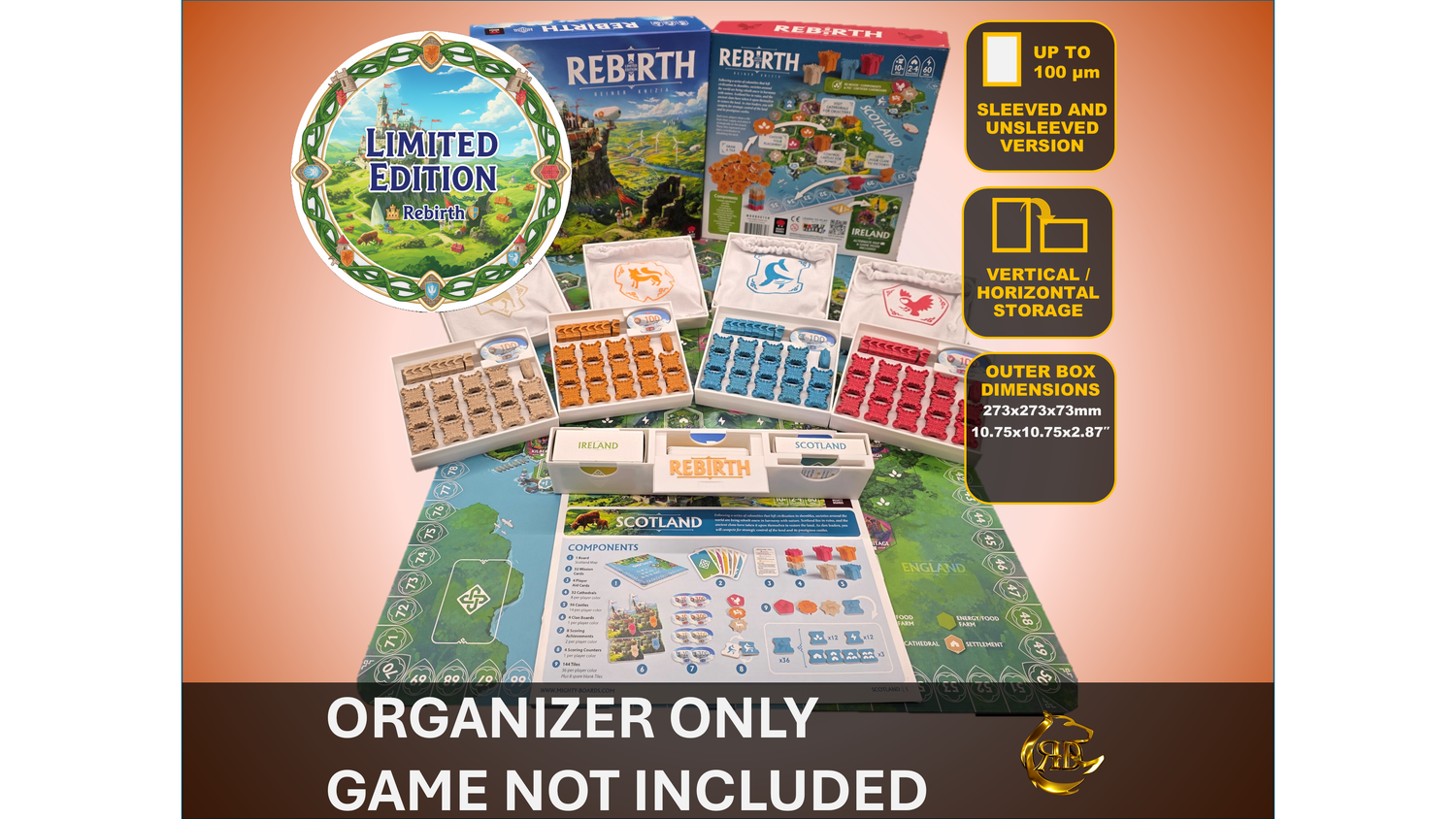 Rebirth Brettspiel-Organizer-Einsatz