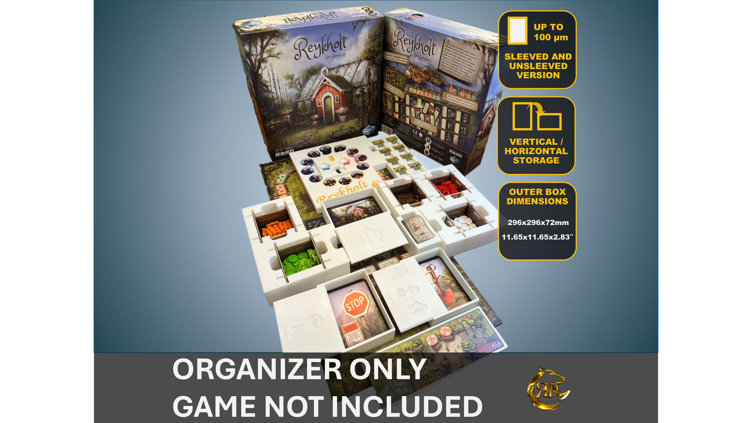 Reykholt Board Game Organizer | 3D Printed Insert