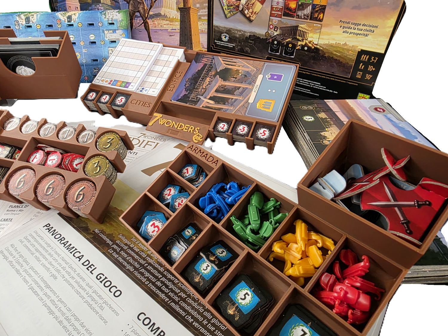Insert for 7 Wonders Second Edition + Armada + Cities + Edifice + Leaders