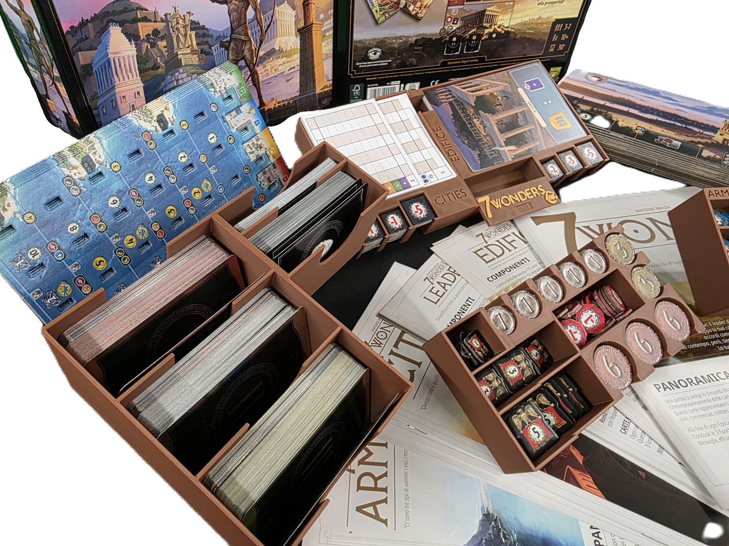 Insert for 7 Wonders Second Edition + Armada + Cities + Edifice + Leaders