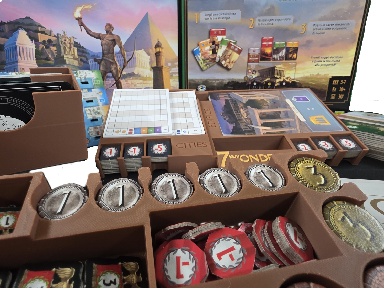 Insert for 7 Wonders Second Edition + Armada + Cities + Edifice + Leaders