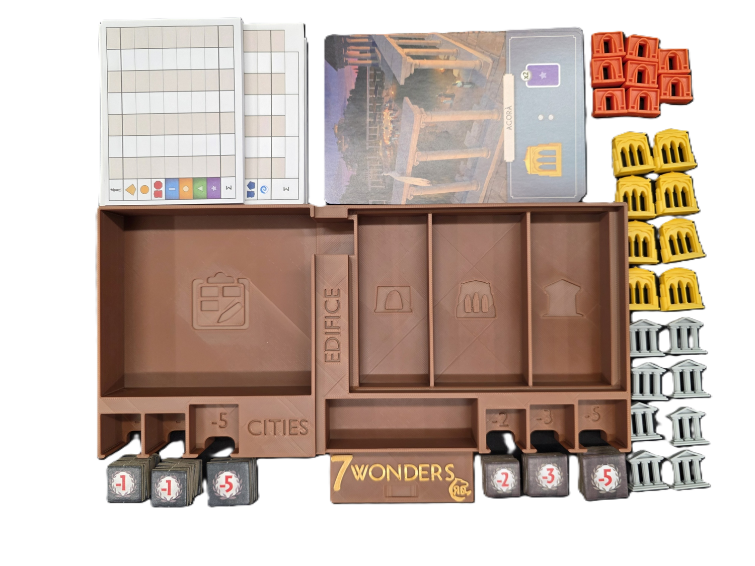 Insert for 7 Wonders Second Edition + Armada + Cities + Edifice + Leaders