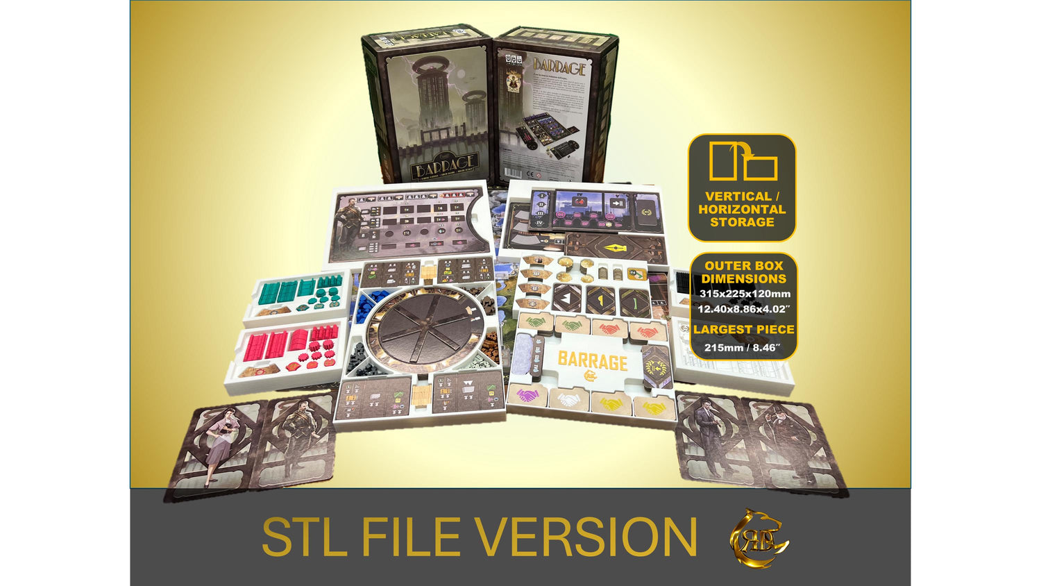 Brettspiel-Organizer „Barrage“ | STL-Datei für 3D-Druckeinsatz