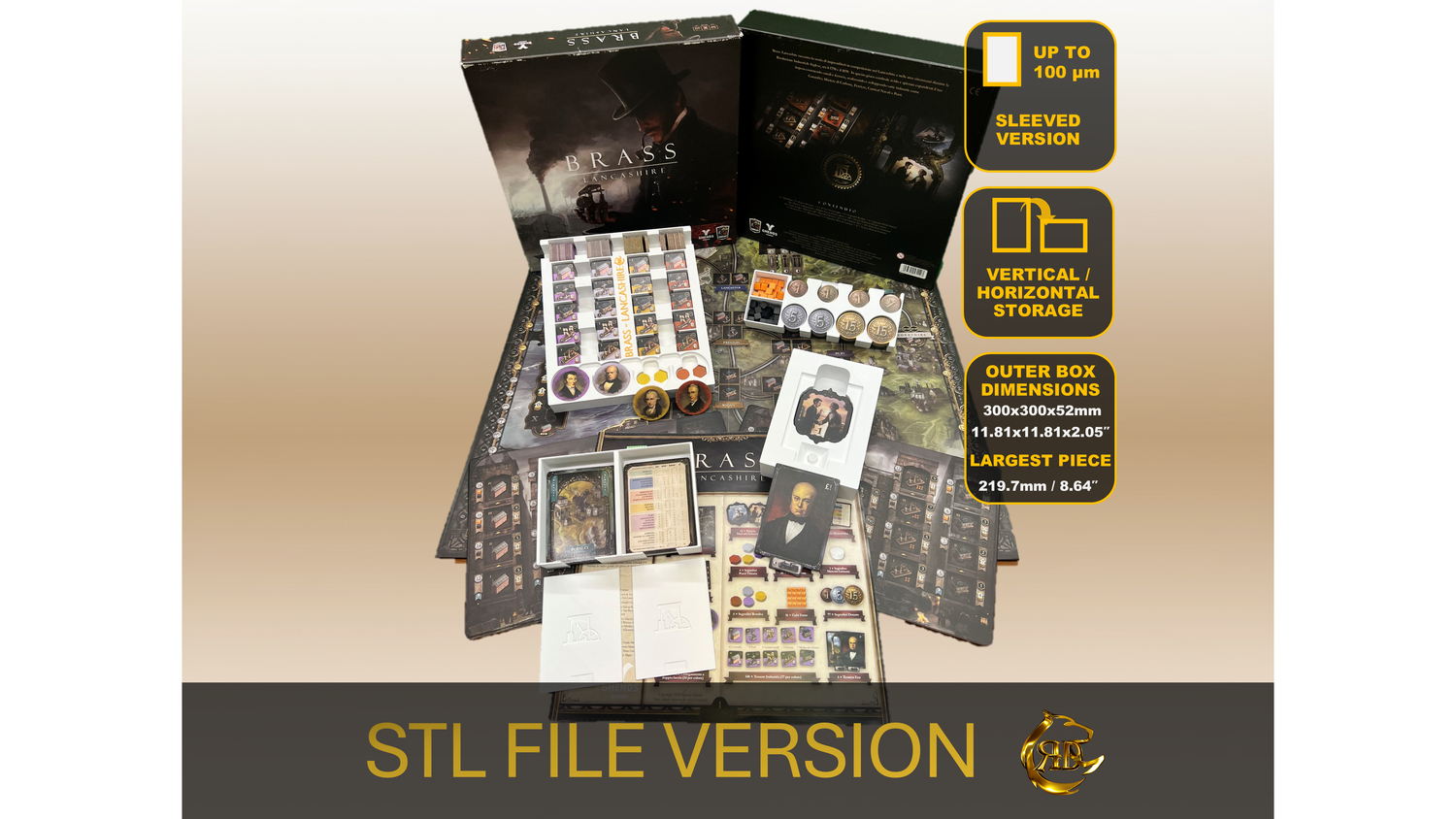 Brass Lancashire Board Game Organizer | STL FILE to 3D print