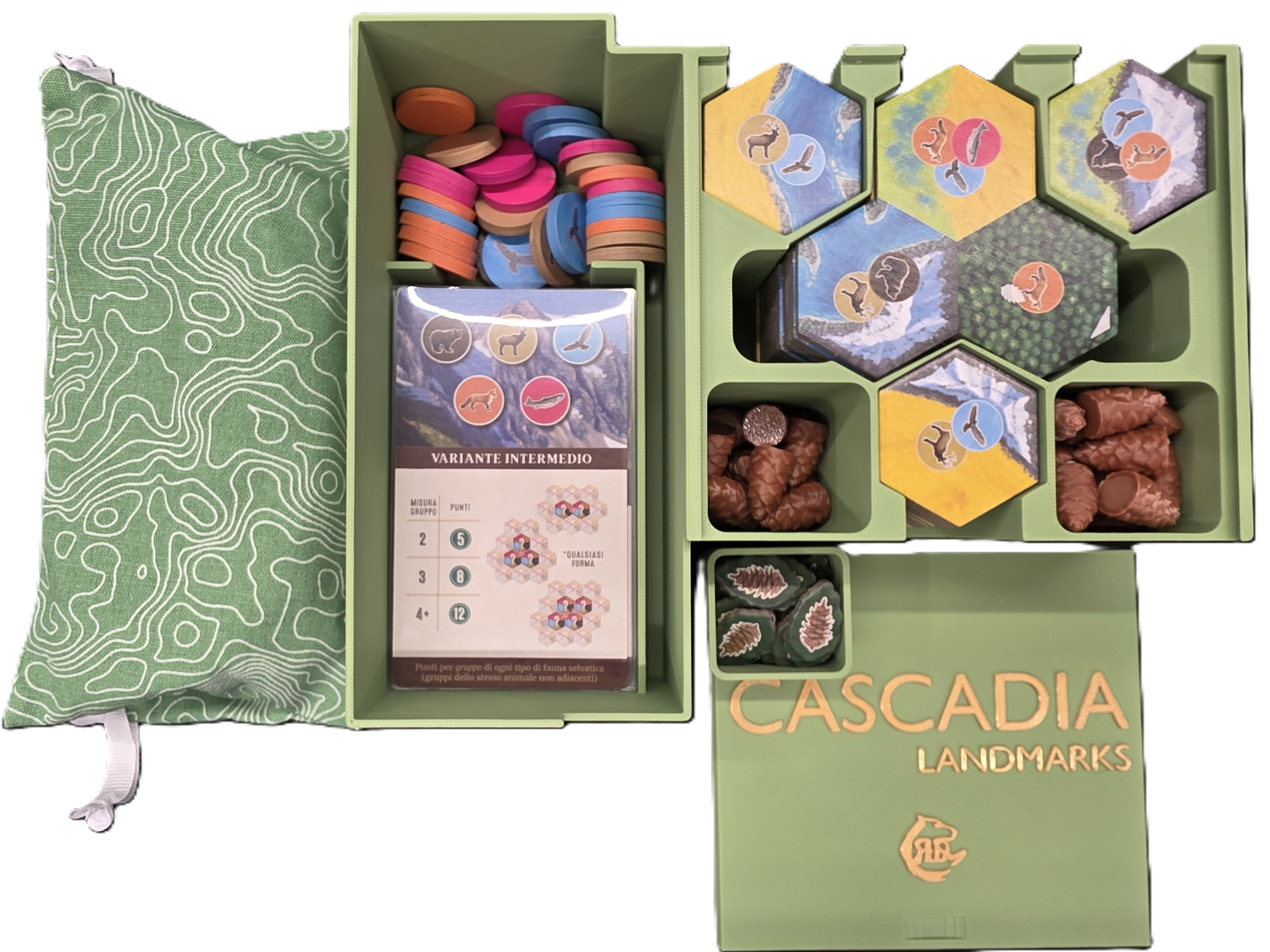 Cascadia + Landmarks expansion - Board Game Insert