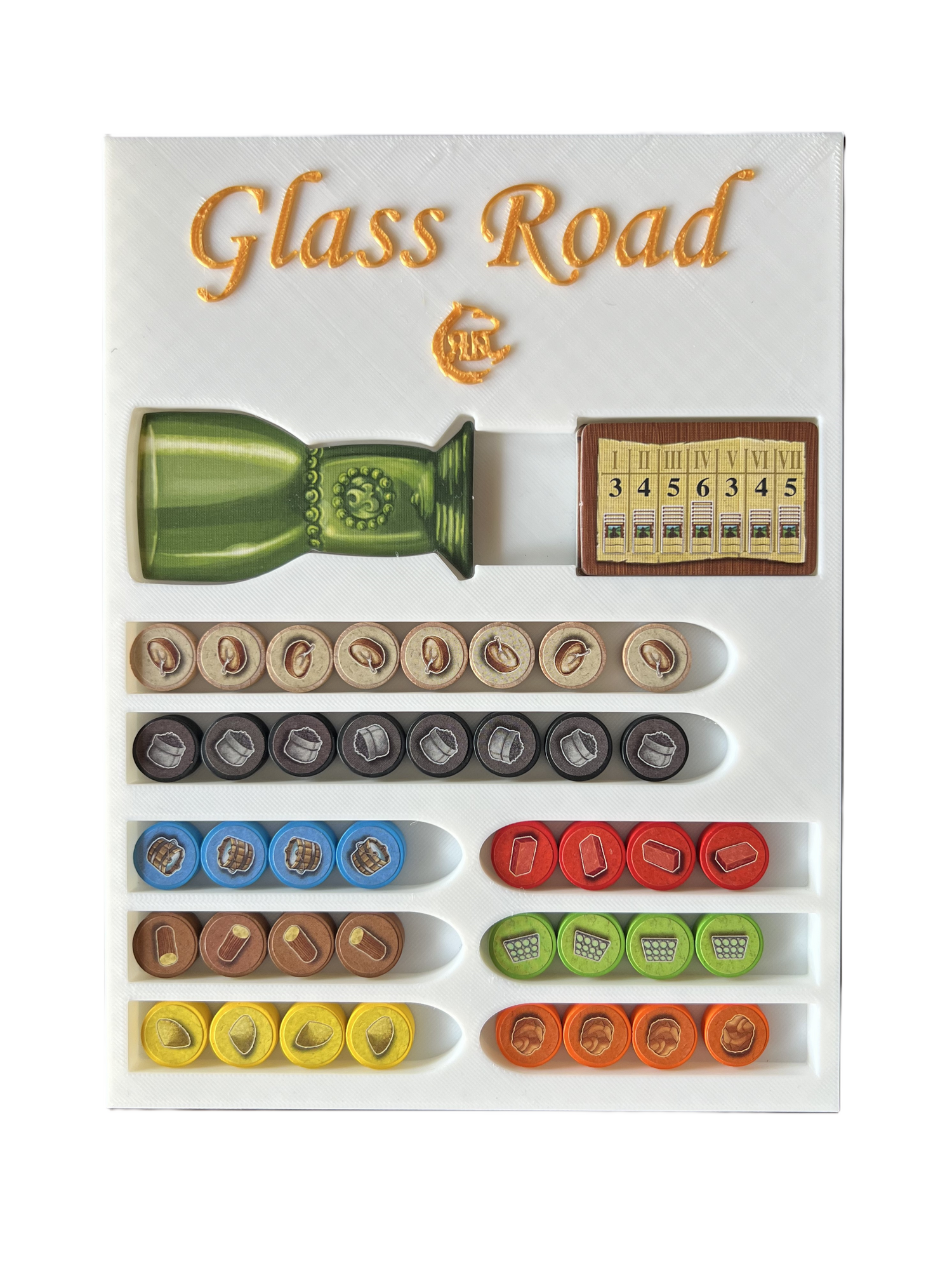 Organizer do gier planszowych Glass Road | Wersja z koszulką, plik STL