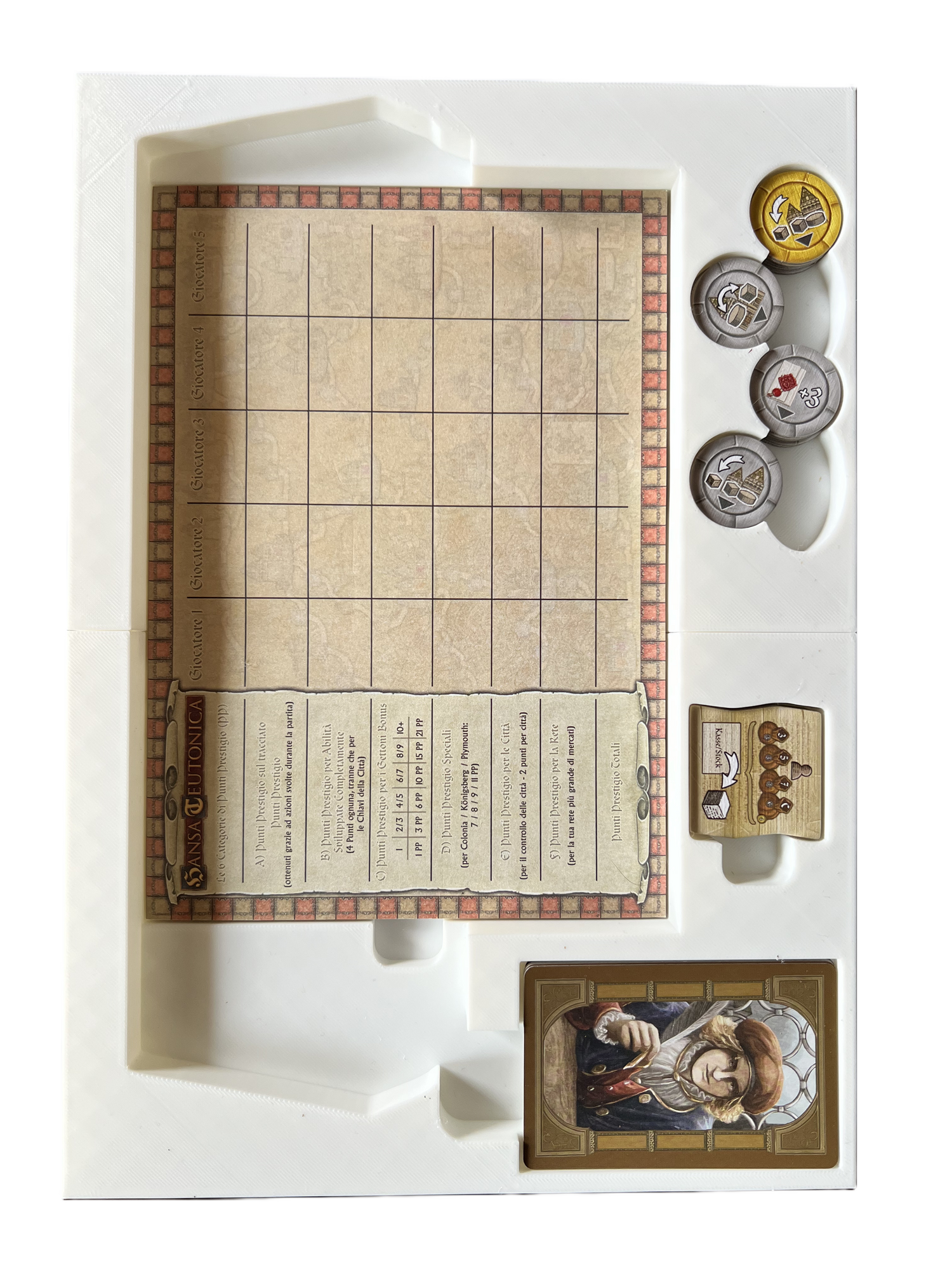 Organizzatore per giochi da tavolo Hansa Teutonica | Inserto stampato in 3D