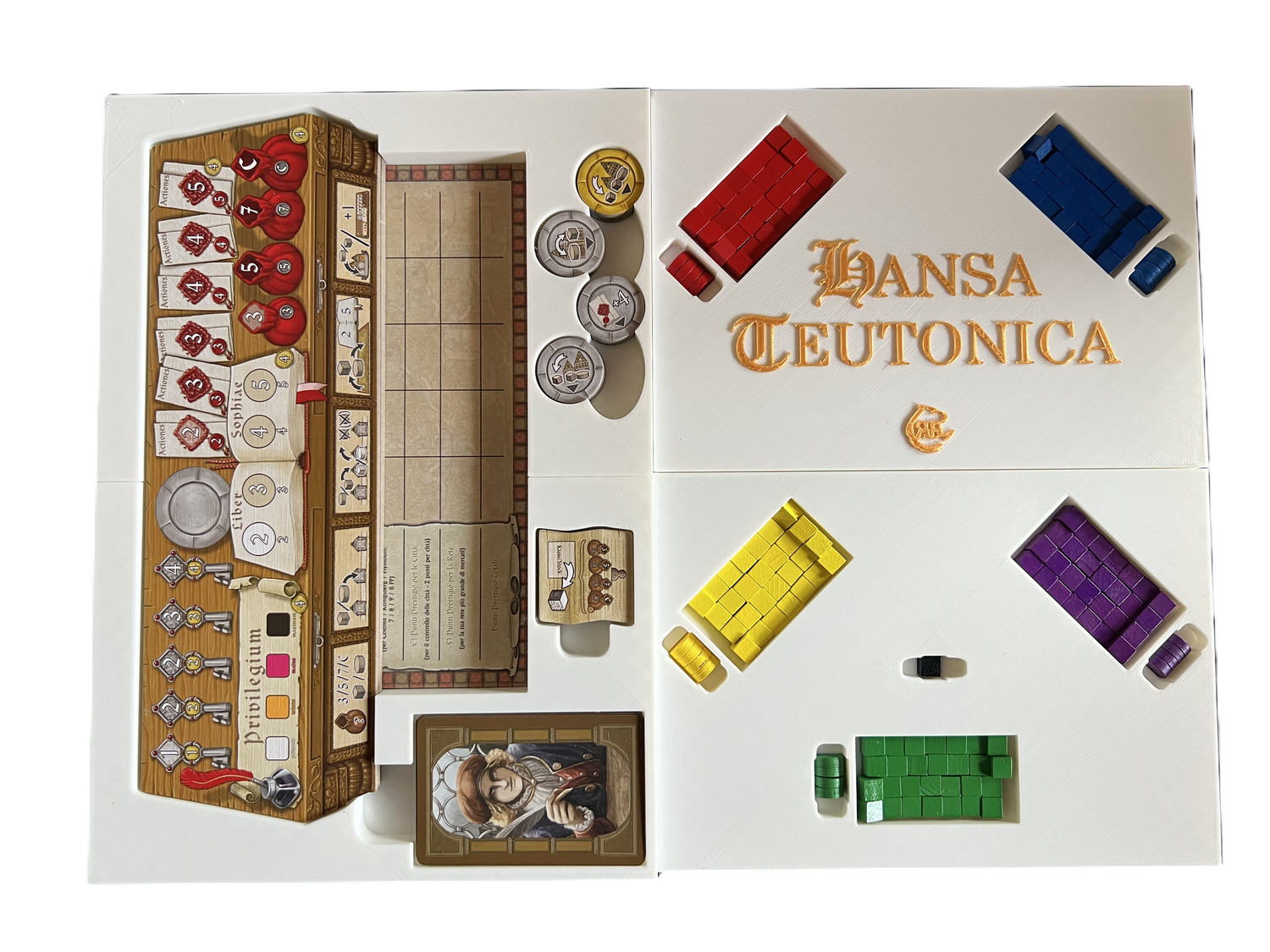 Organizzatore per giochi da tavolo Hansa Teutonica | Inserto stampato in 3D