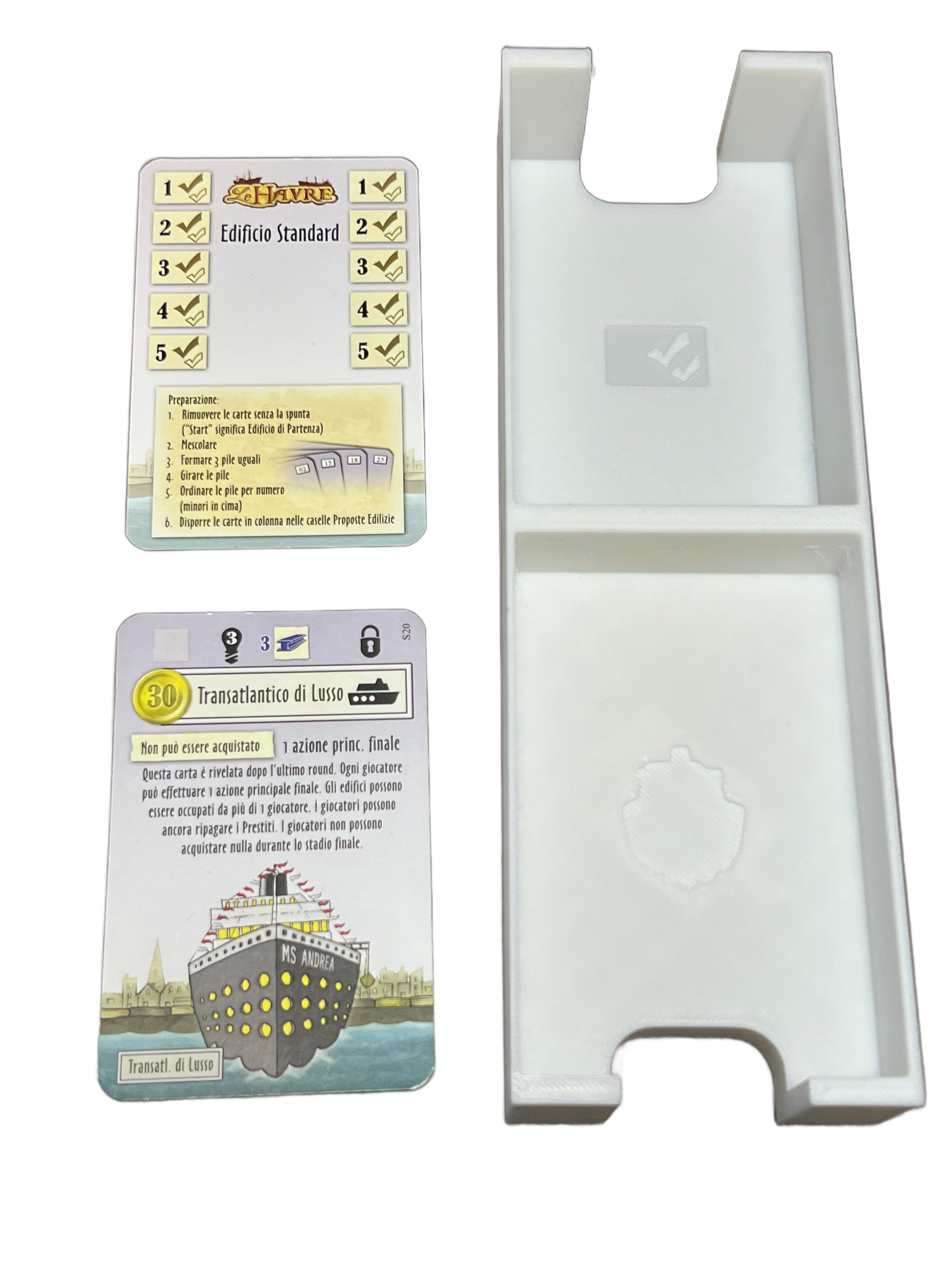 Organizer do gier planszowych Le Havre, rozwiązanie do przechowywania wydrukowane w technologii 3D