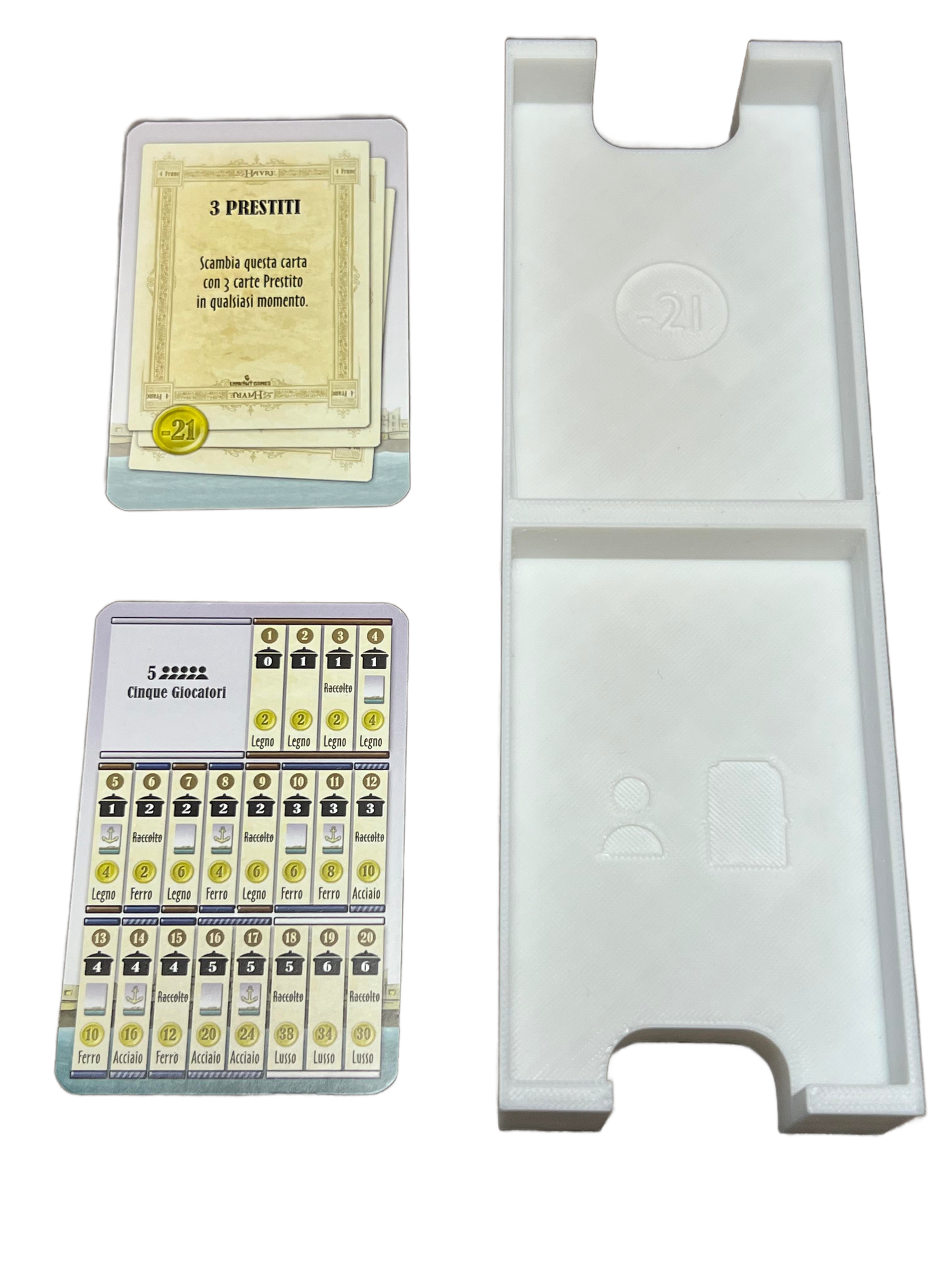 Organizer do gier planszowych Le Havre, rozwiązanie do przechowywania wydrukowane w technologii 3D