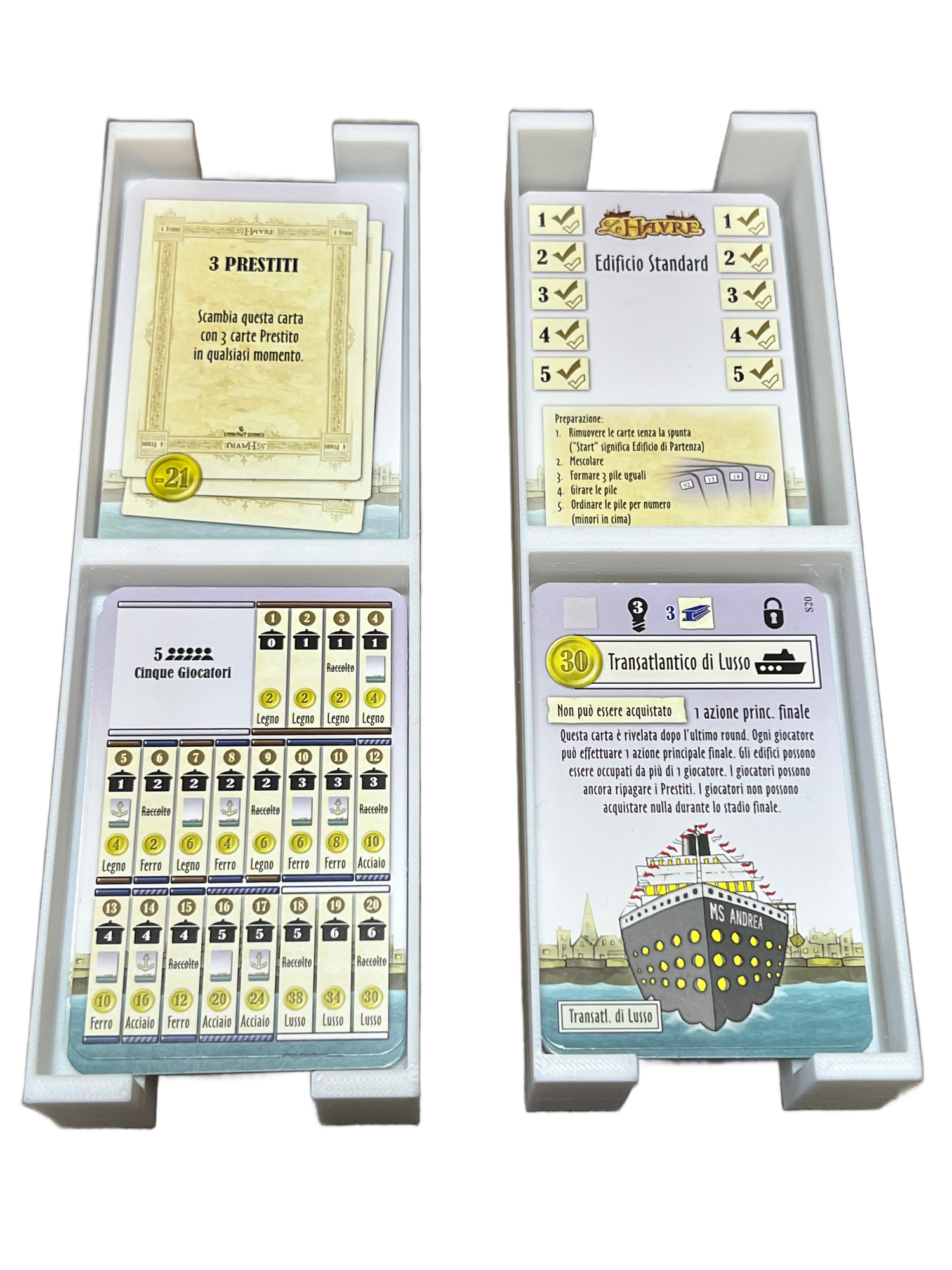 Organizer do gier planszowych Le Havre, rozwiązanie do przechowywania wydrukowane w technologii 3D