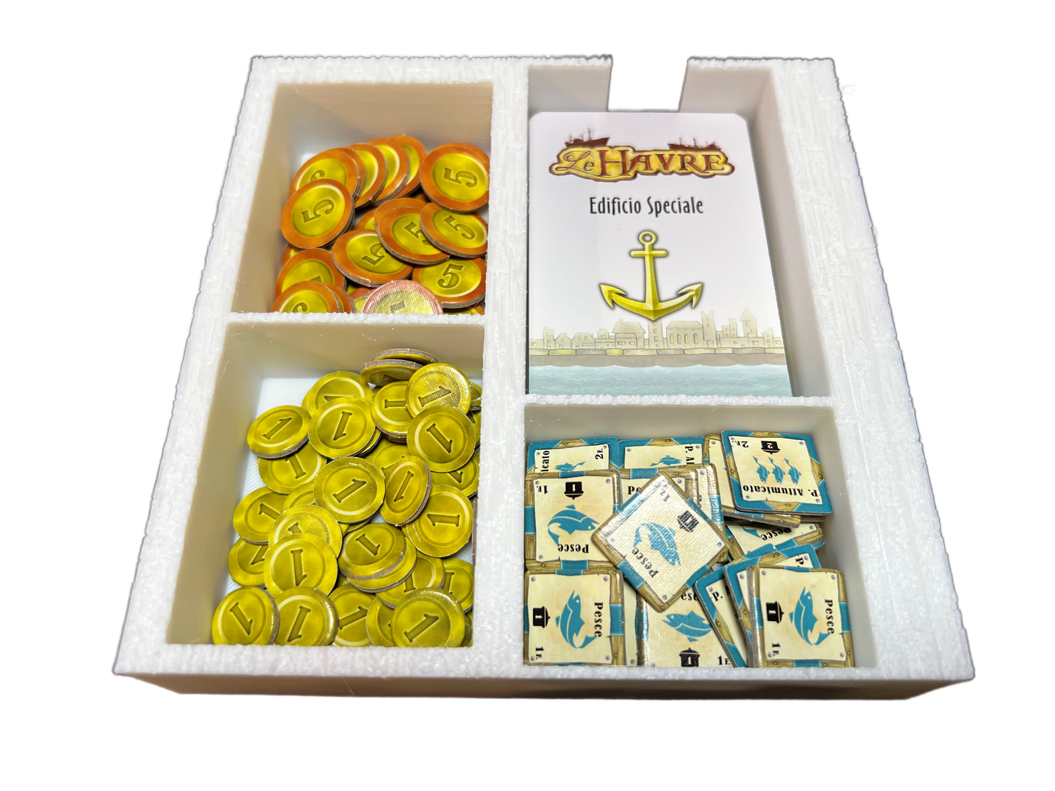 Organizer do gier planszowych Le Havre, rozwiązanie do przechowywania wydrukowane w technologii 3D