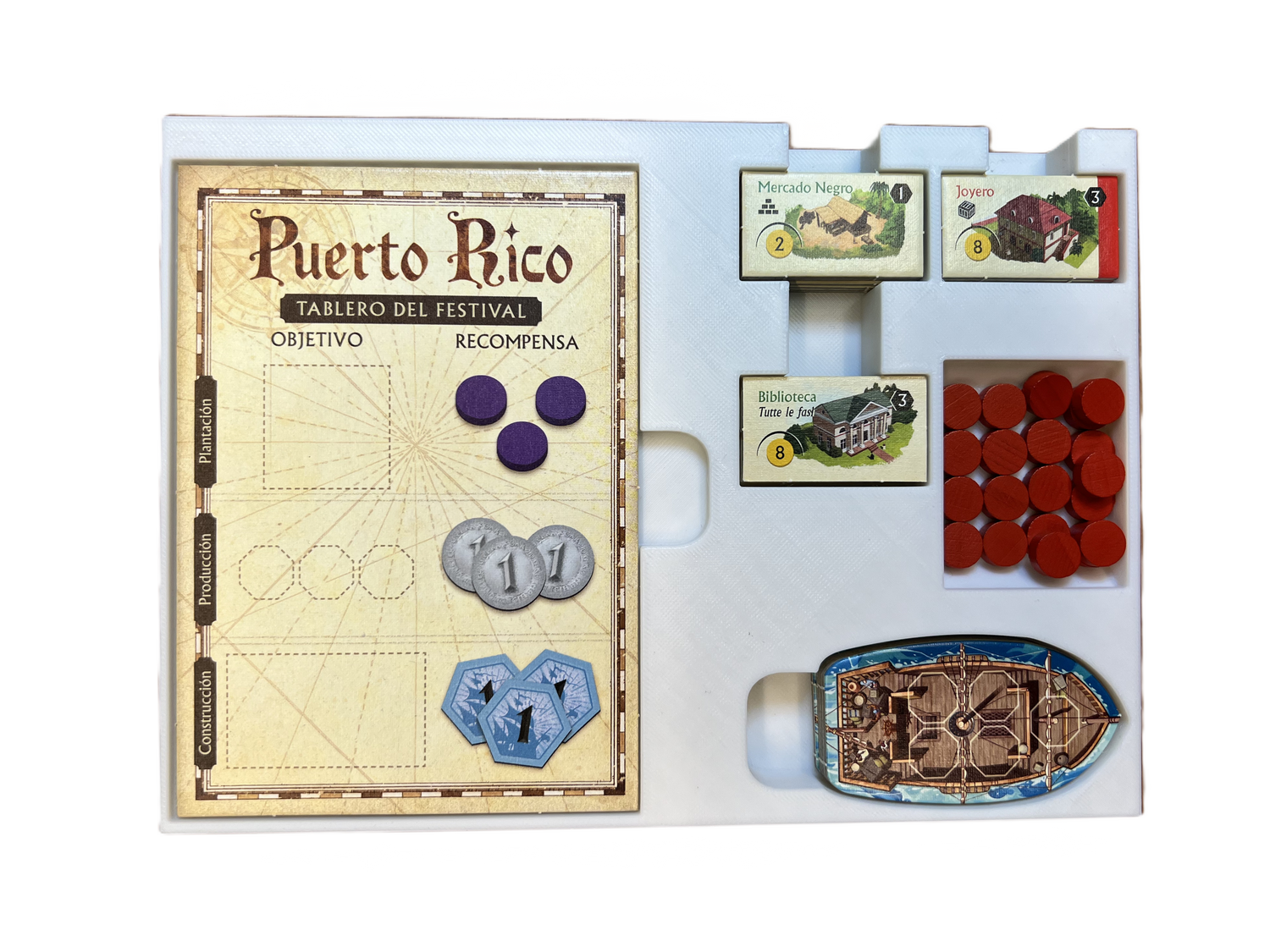 Organizer do gier planszowych Portoryko | Plik STL do druku 3D