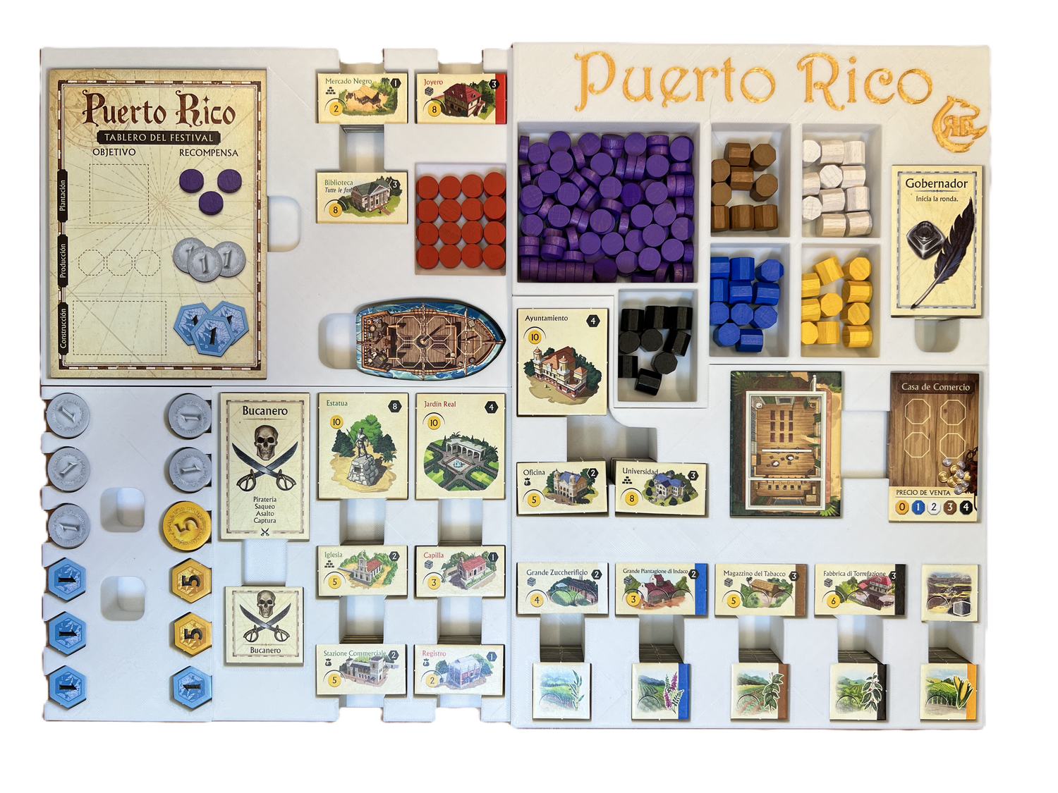 Organizer do gier planszowych Portoryko | Plik STL do druku 3D