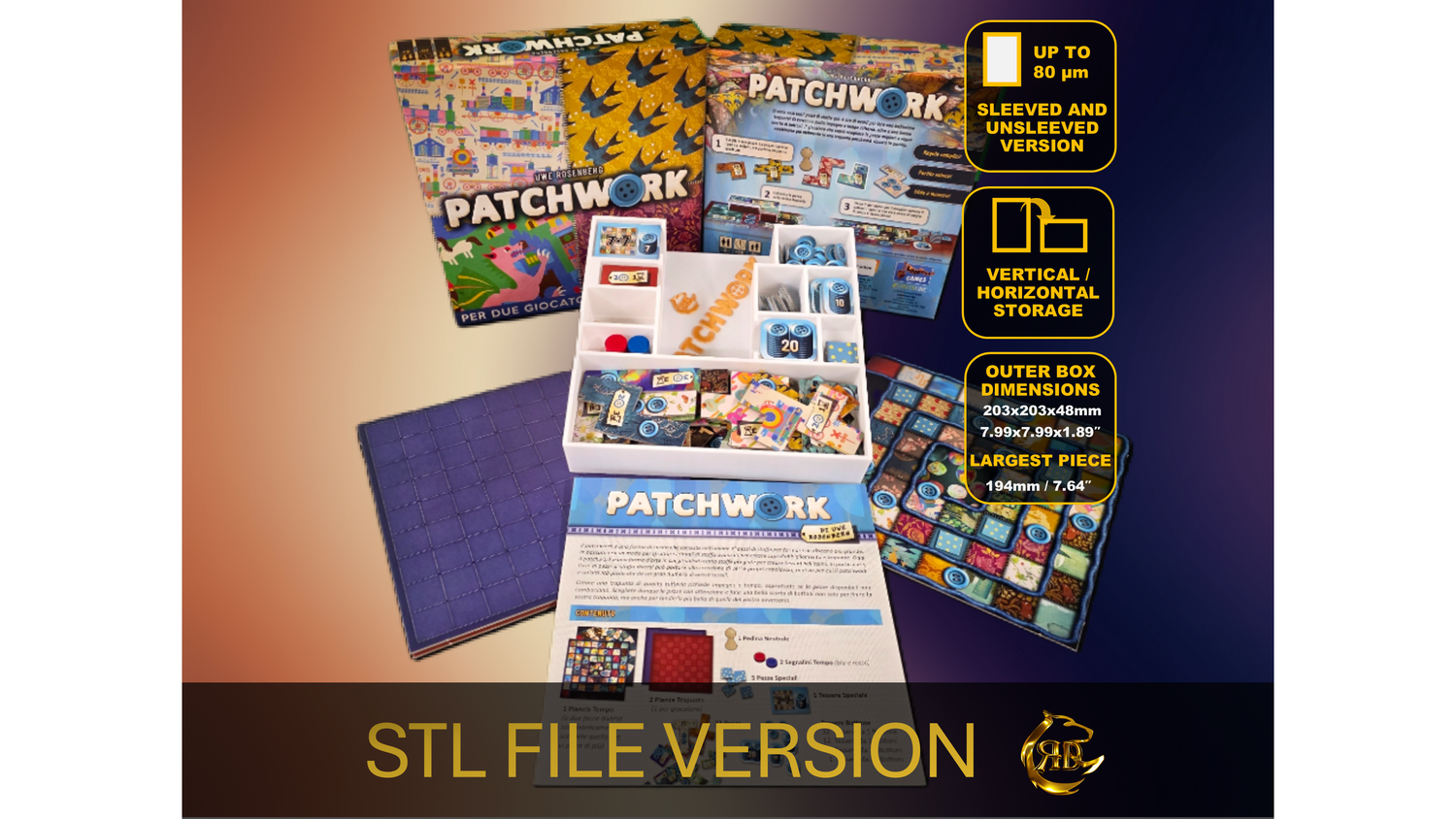 Patchwork Insert STL Files | 3D Printable Organizer