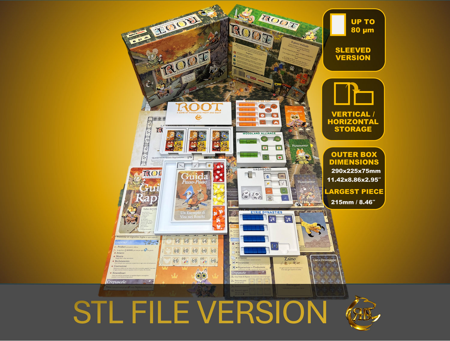 Organizator do gry planszowej Root – plik STL do druku 3D