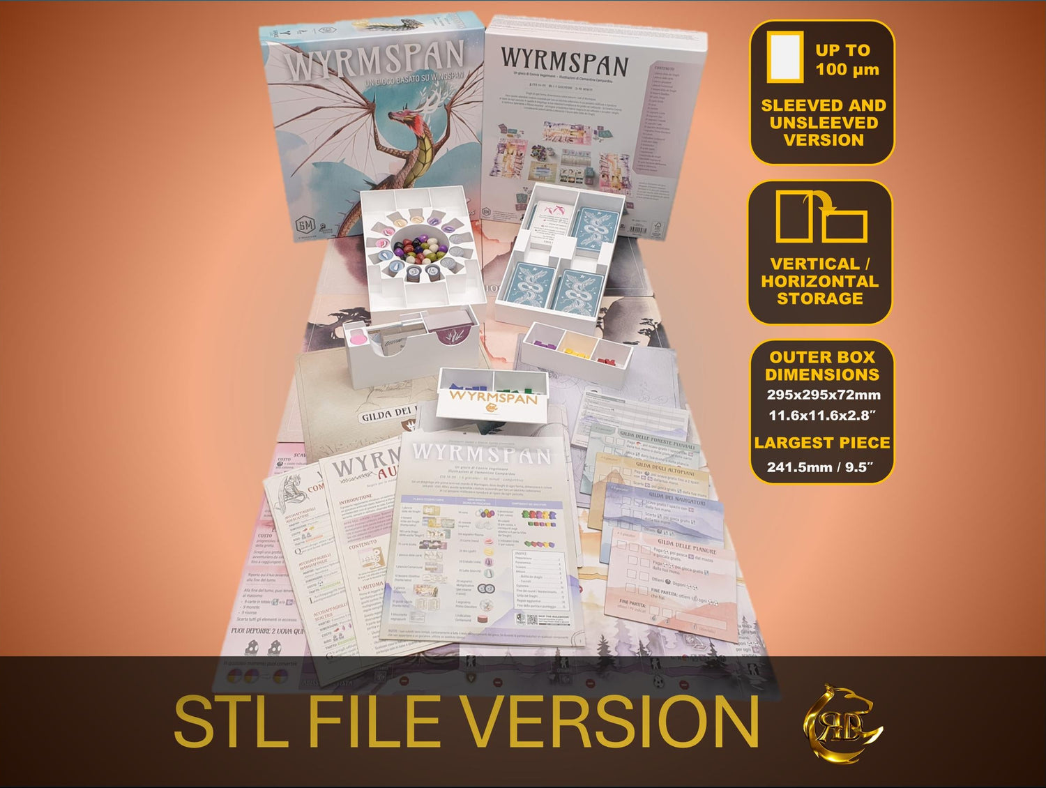 Organizer do gier planszowych Wyrmspan | Plik STL do druku 3D