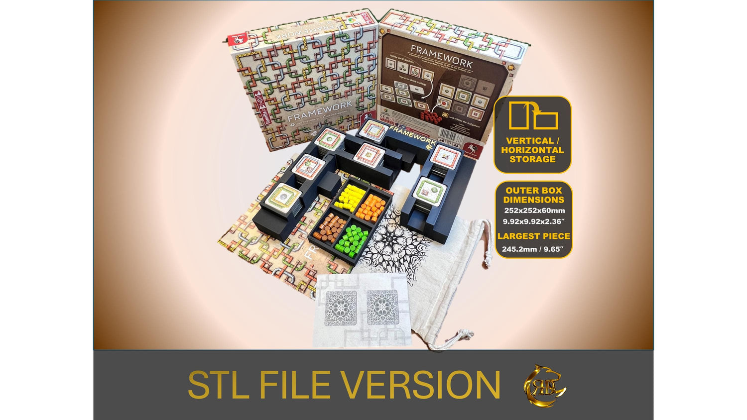 Organisateur de jeu de société Framework | Fichier STL pour impression 3D