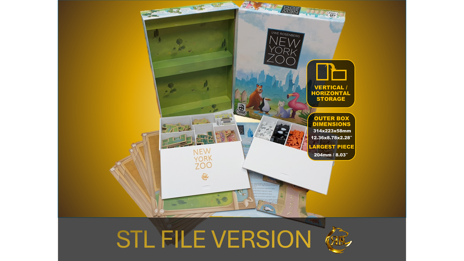 New York Zoo Board Game Organizer | STL FILE to 3D print