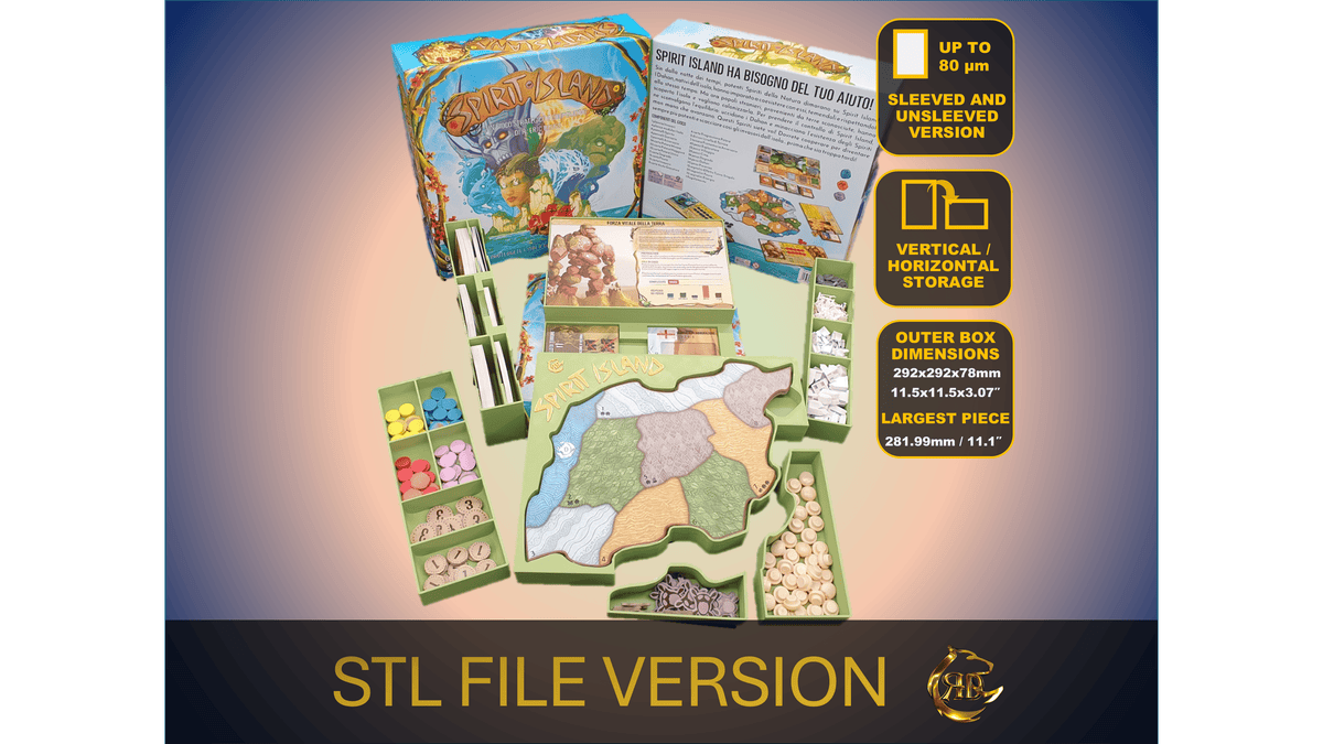 Spirit Island Board Game Organizer, Spirit Island Insert, Premium Storage Solution for Spirit Island games, STL file for 3d printing