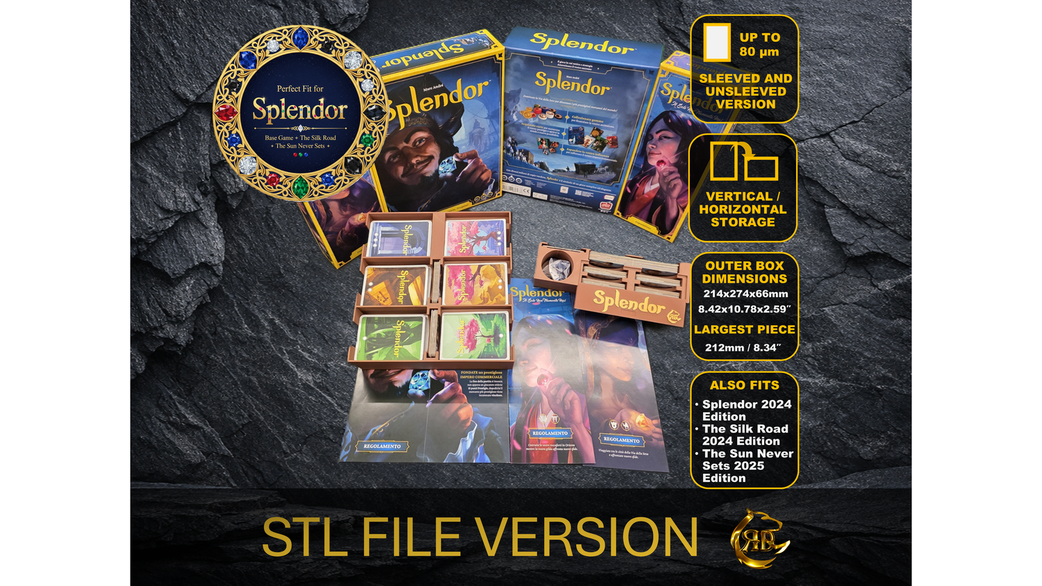 Splendor 2024 Edition STL Files for a 3D printable Insert