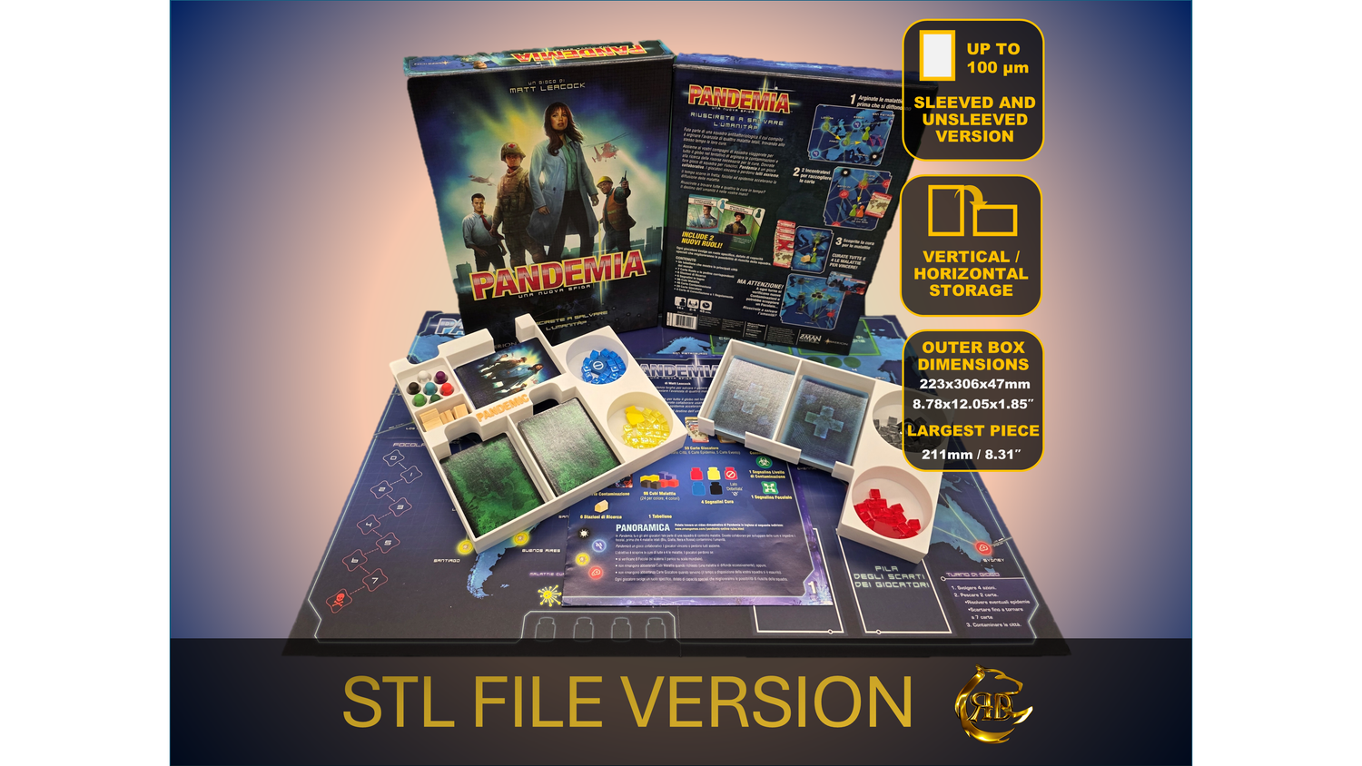 Pandemic Game Organizer (STL Files to 3d print)