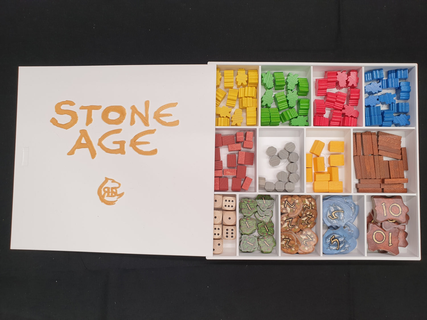 Wkładka do gry planszowej Stone Age + The Expansion – organizer – rozwiązanie premium do przechowywania