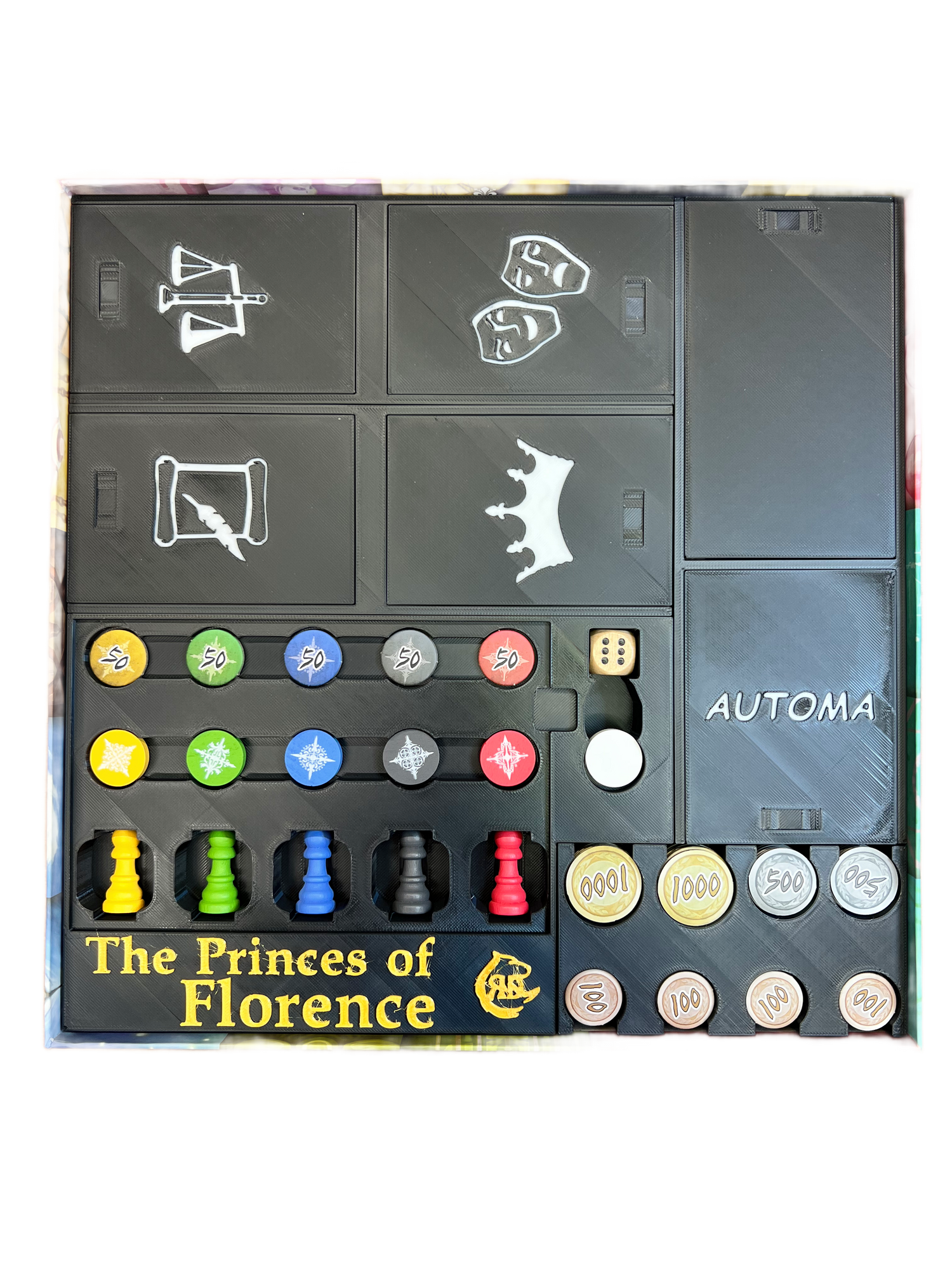 Princes of Florence Board Game Organizer - STL FILE to 3d print