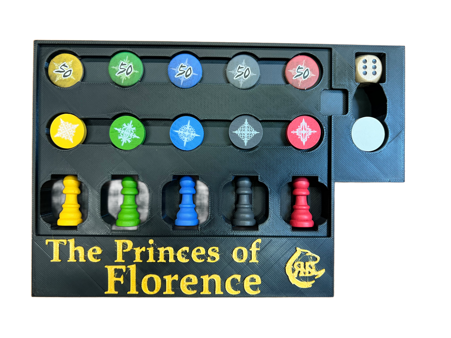 Organizzatore per giochi da tavolo Princes of Florence | Inserto stampato in 3D