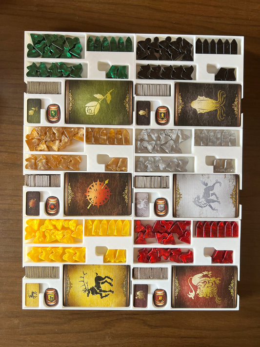 Game of Thrones Board Game Organizer - Insert - Premium Storage Solution - Sleeved Version - STL file for 3D Printing
