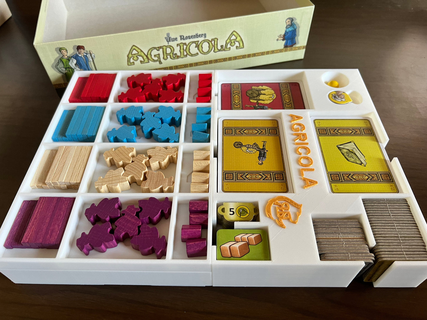 Agricola Board Game Organizer - Insert - Premium Storage Solution - SLEEVED Version - STL file for 3D printing