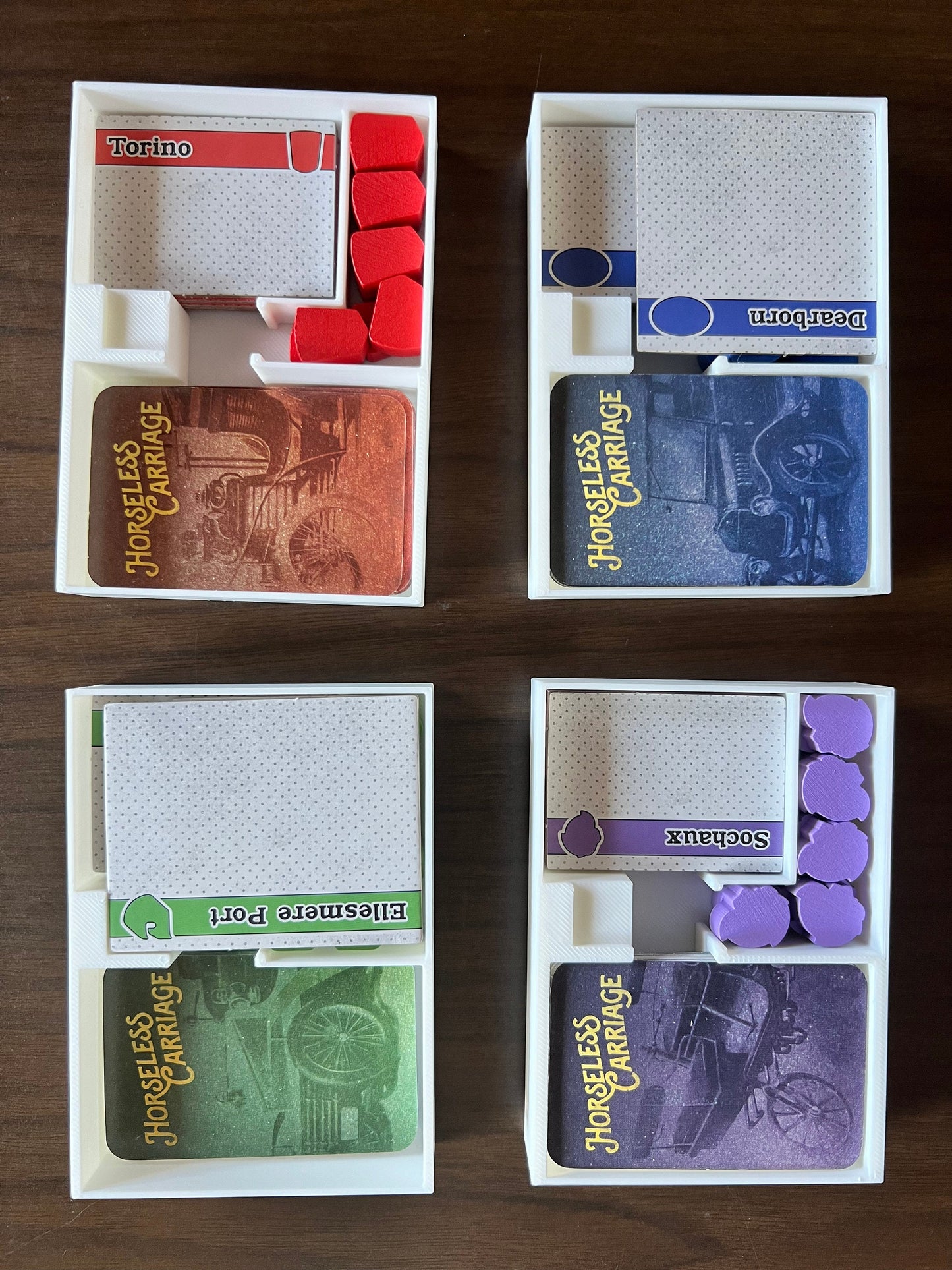 Horseless Carriage Board Game Organizer - Insert - Premium Storage Solution SLEEVED Version STL file for 3D printing