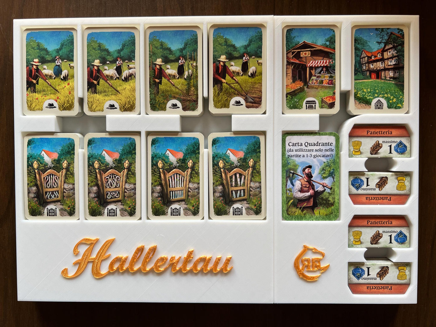 Hallertau Board Game Organizer - Insert - Premium Storage Solution - SLEEVED Version - STL file for 3D Printing