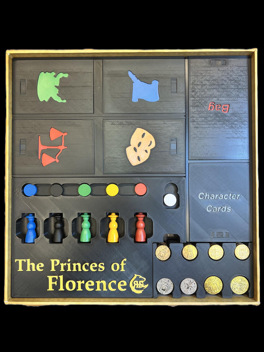 The Princes of Florence Limited Edition Board Game Organizer - Insert - Premium Storage Solution- SLEEVED Version-STL file for 3D printing