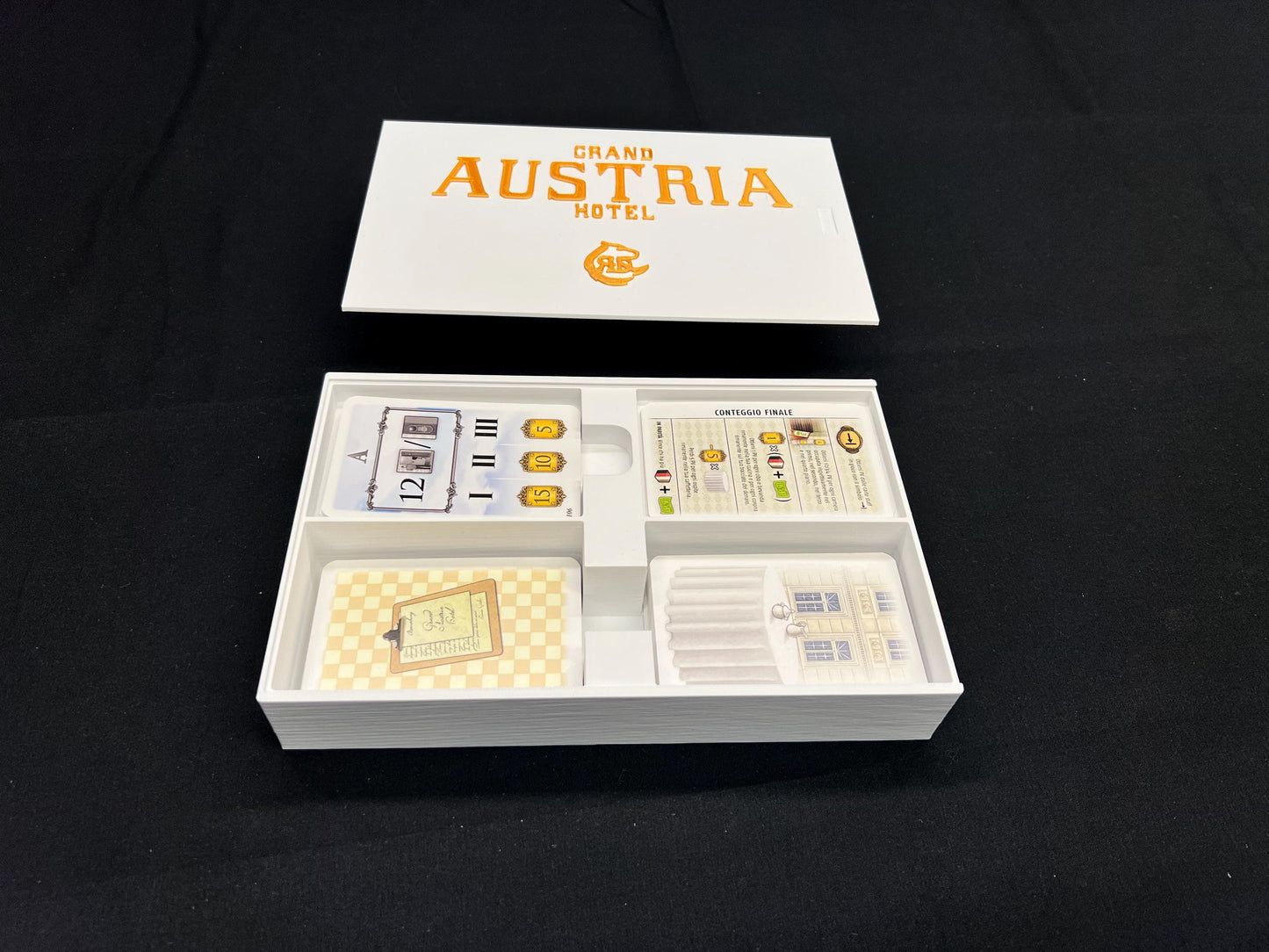 STL FILE for Grand Austria Hotel organizer, Storage insert for Grand Austria Hotel, Tabletop Gaming Insert Accessories, Gift for gamers