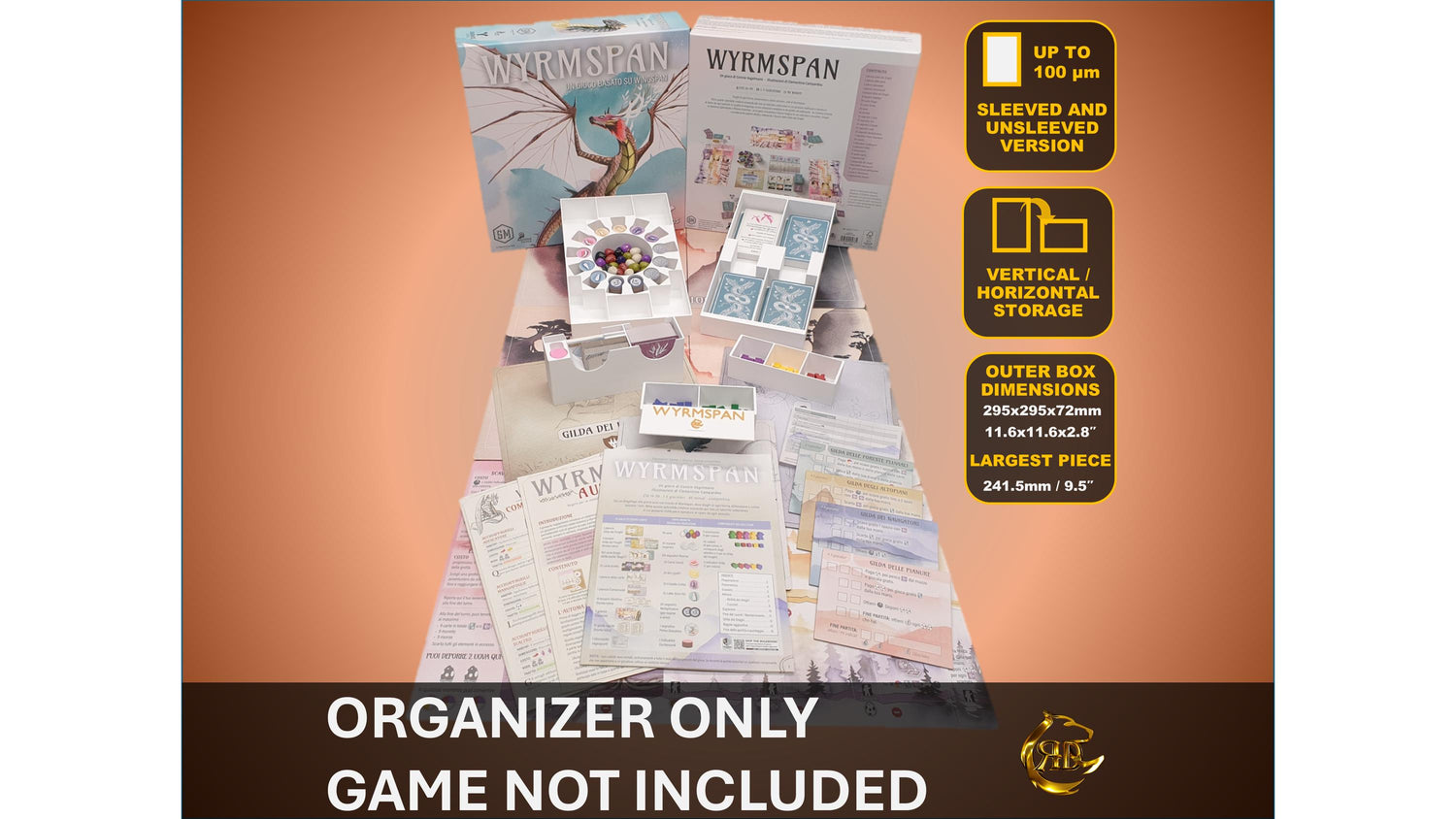 Wyrmspan Board Game Organizer, Insert for board games