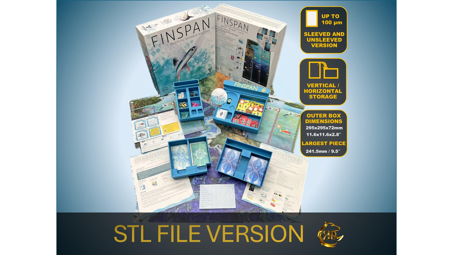 Finspan Board Game Organizer - Insert for Finspan - Premium Storage Solution - STL file for 3D Printing