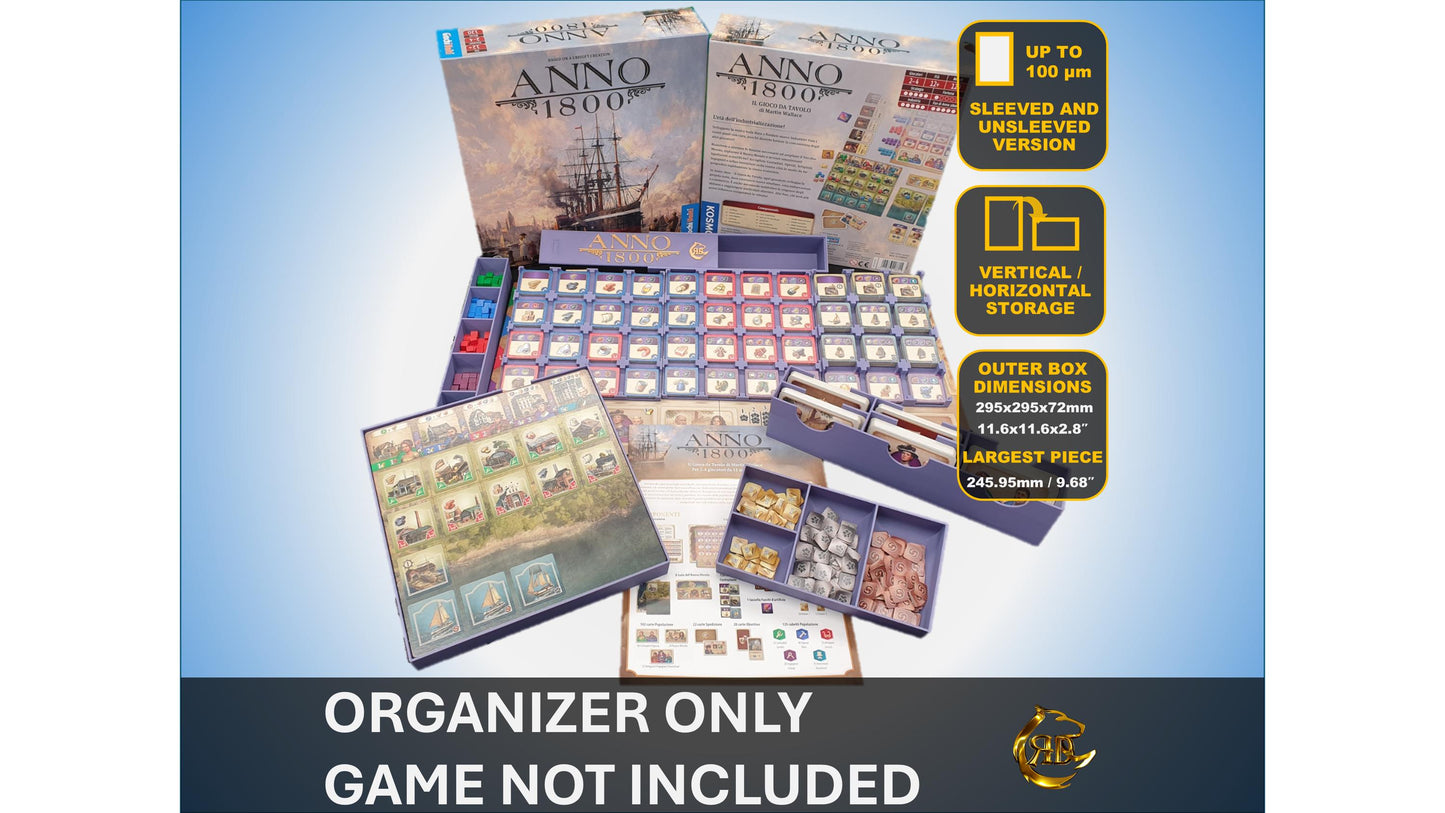 ANNO 1800 The Board Game Organizer, ANNO 1800 Insert, Premium Storage Solution for games