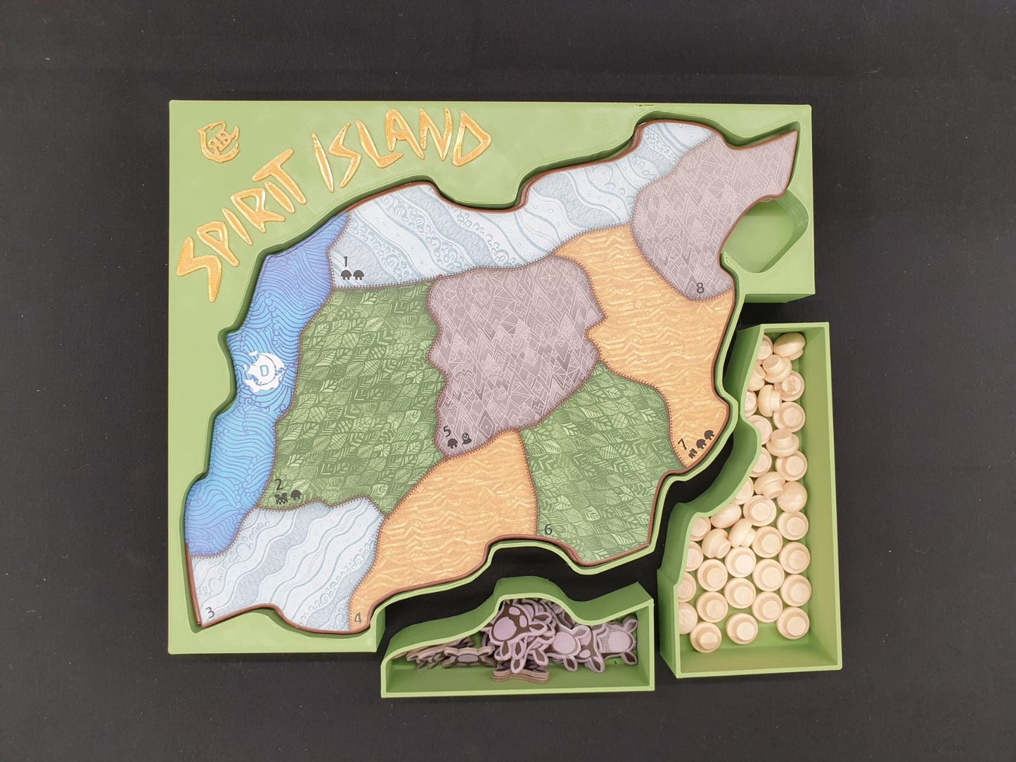 Spirit Island Board Game Organizer, Spirit Island Insert, Premium Storage Solution for Spirit Island games, STL file for 3d printing