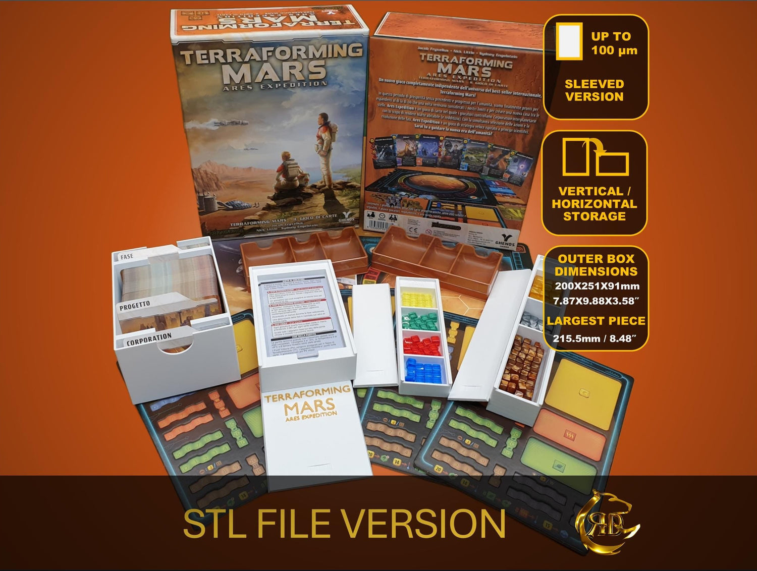 Terraforming Mars Ares Expedition Board Game Organizer STL FILE to 3D print