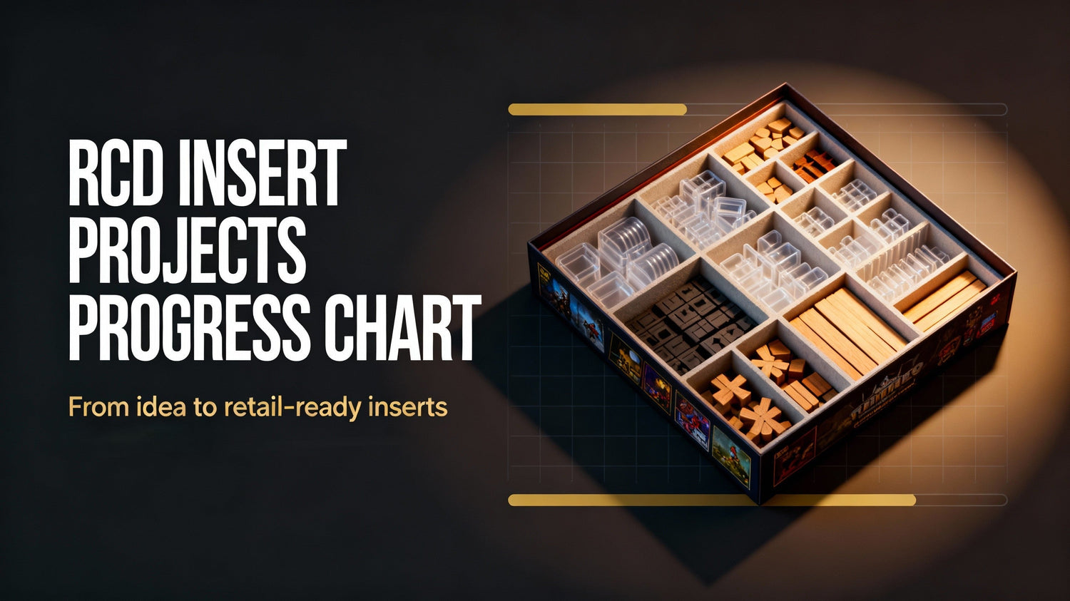 RCD Insert Projects Progress Chart | Board Game Insert Roadmap