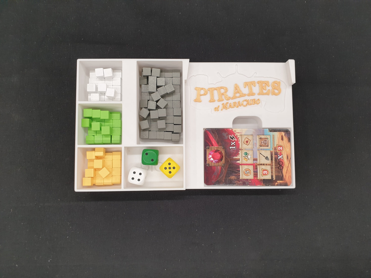 Pirates of Maracaibo Board Game insert, 3d printed organizer
