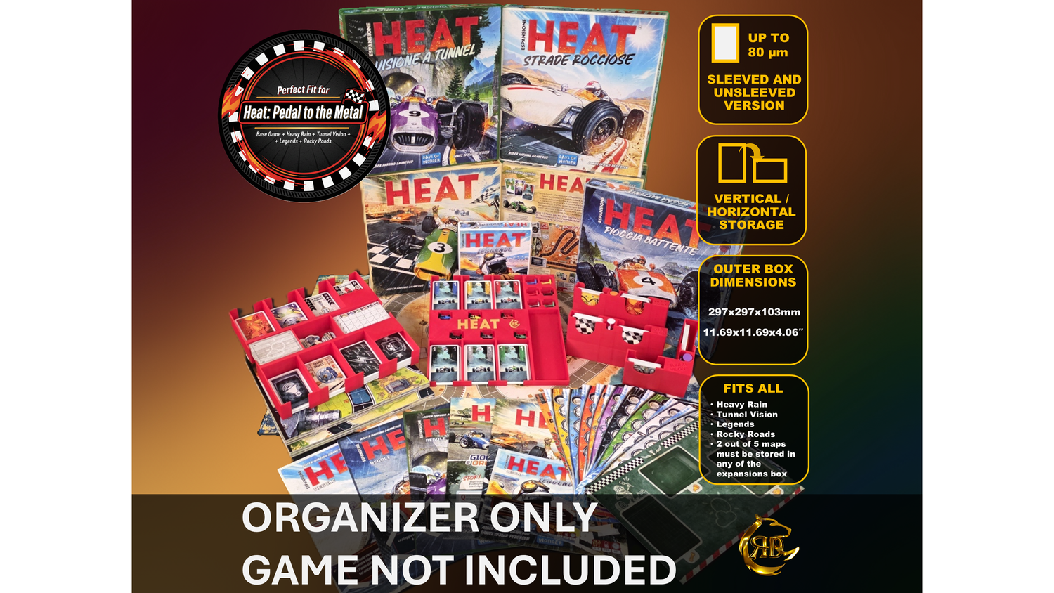 Insert for Heat: Pedal to the Metal + Heavy Rain + Tunnel Vision + Legends + Rocky Roads expansions